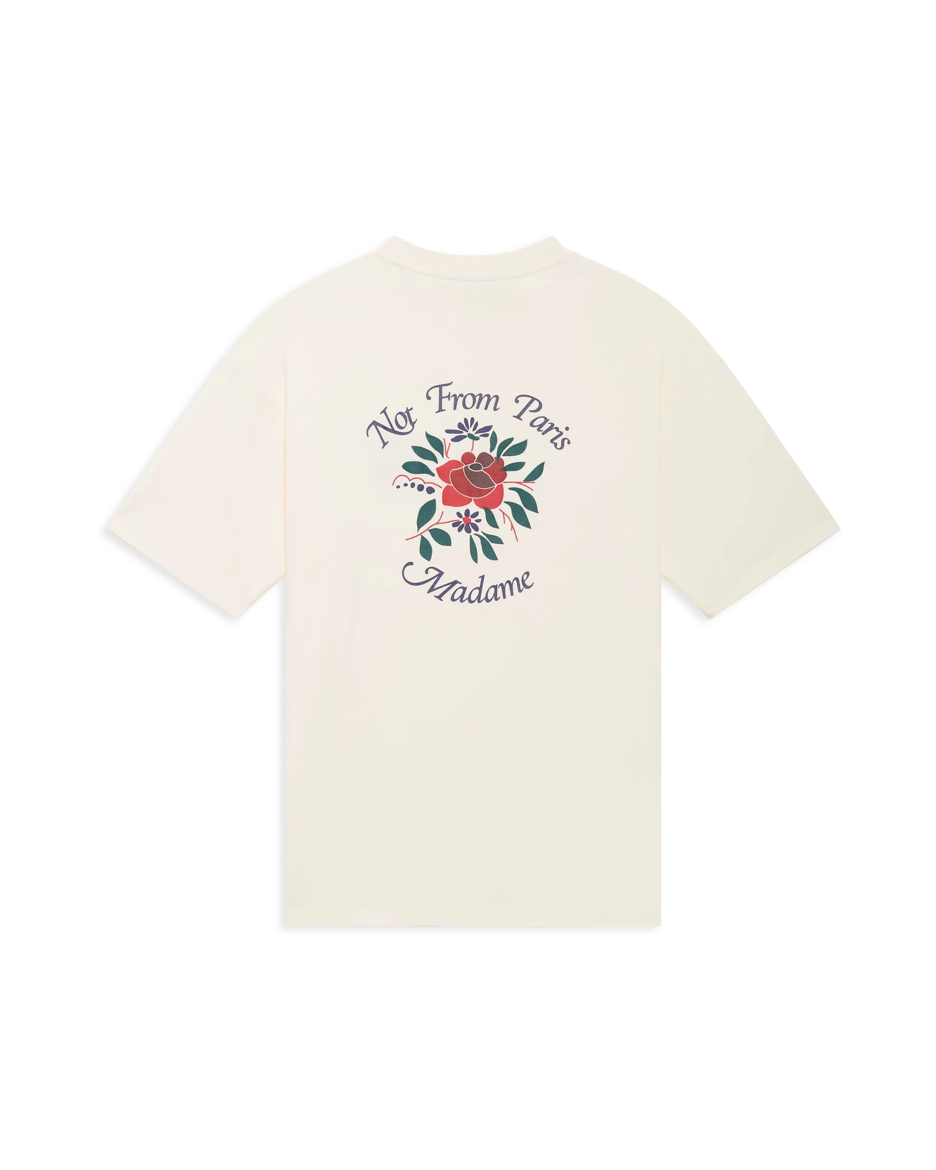 Drôle De Monsieur Slogan T-Shirt Creme Baumwolle Print