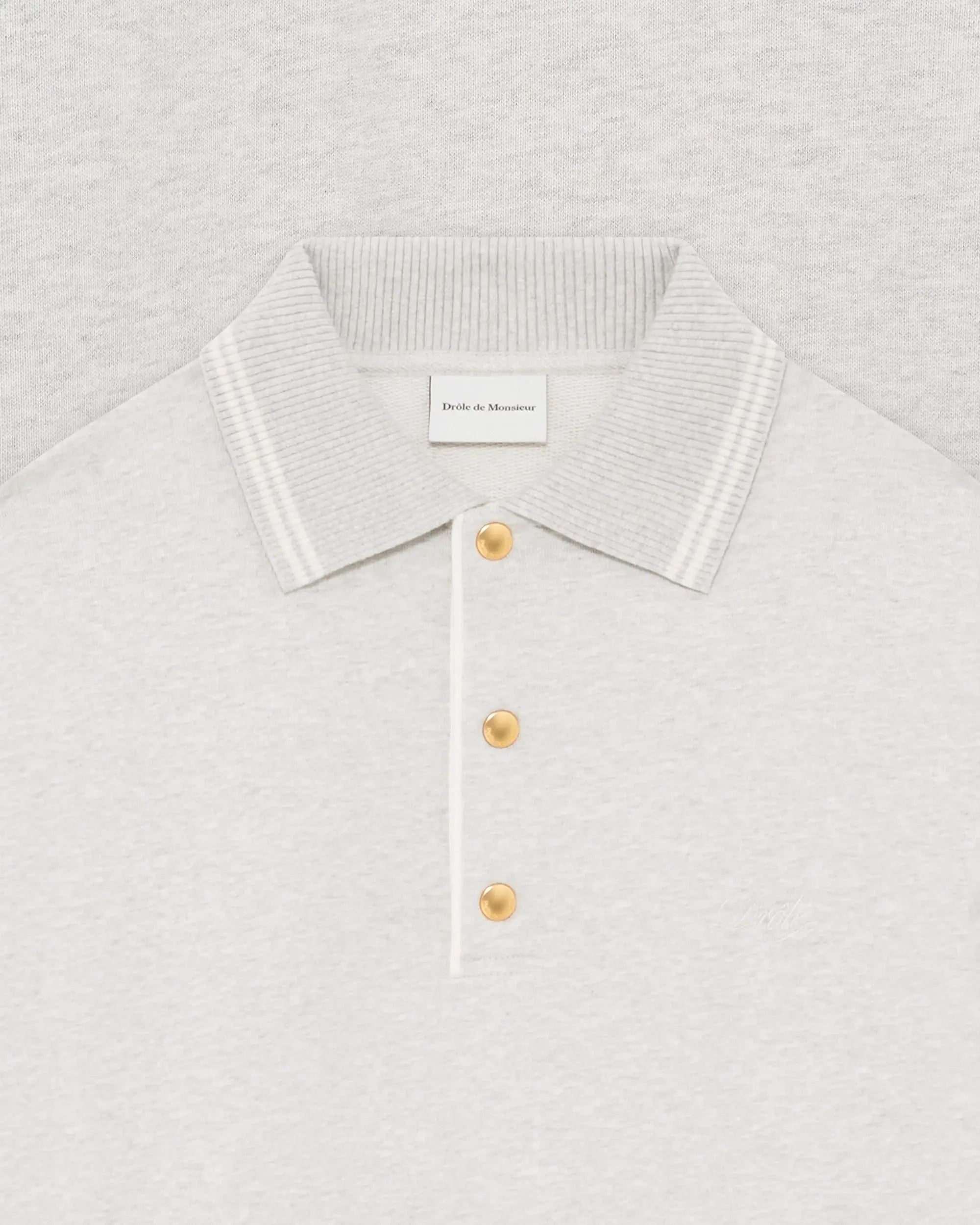 Drôle De Monsieur Le Polo Drôle Polohemd Grau Baumwolle