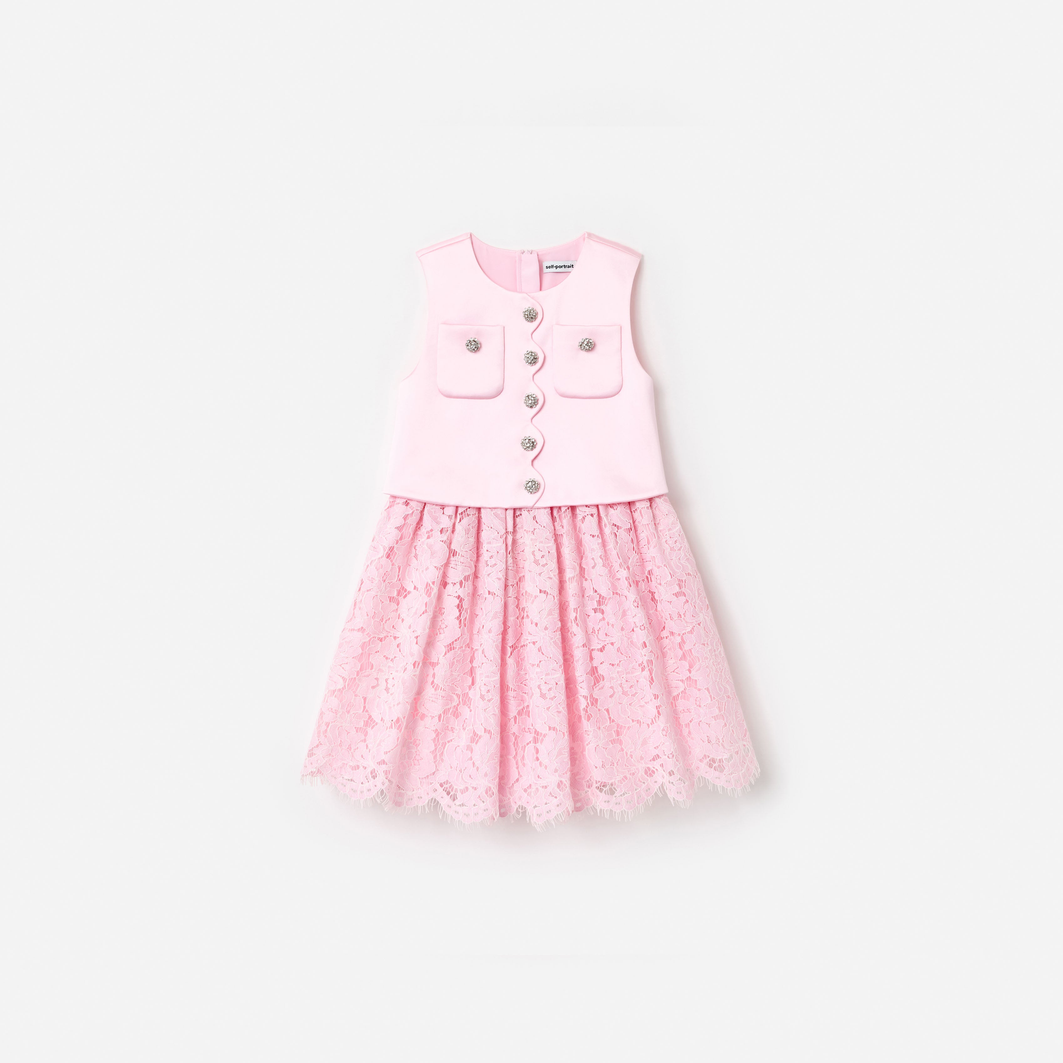 Self Portrait Satin Lace Kinderkleid Rosa Gr. 7/8
