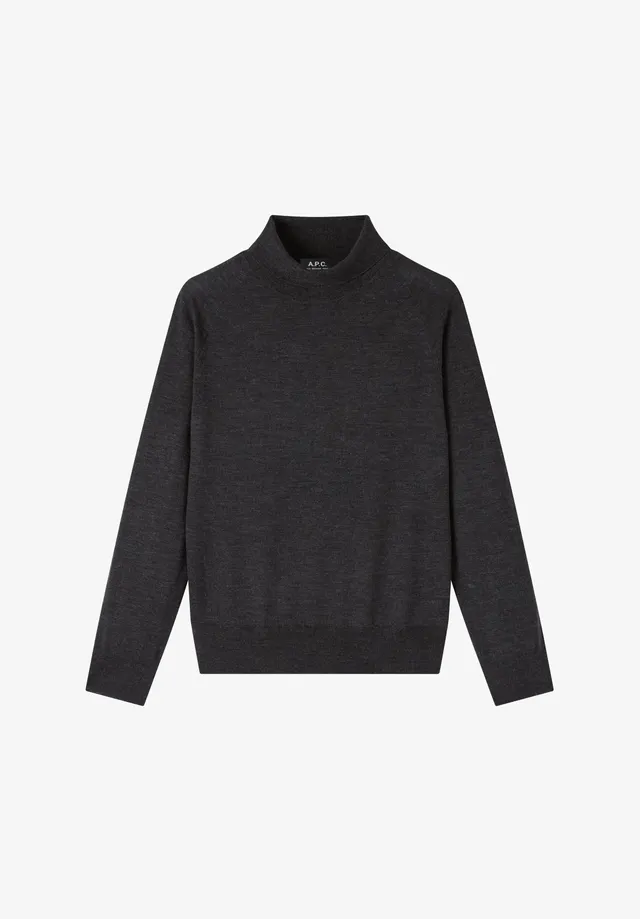 A.P.C. Knitwear Rollkragenpullover anthrazit Wolle