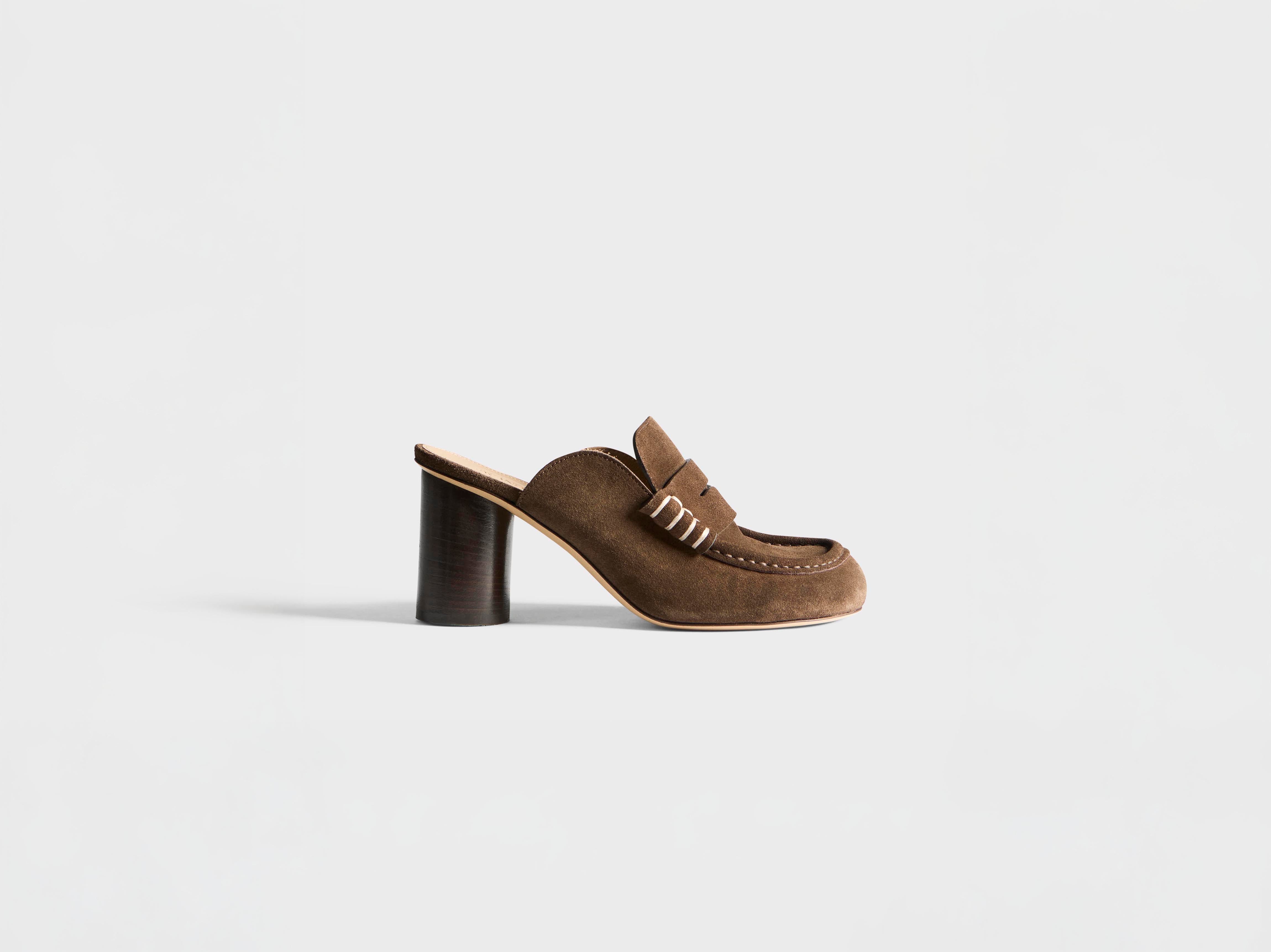 J.W.Anderson Shoes Heeled Loafer Mule Braun Wildleder
