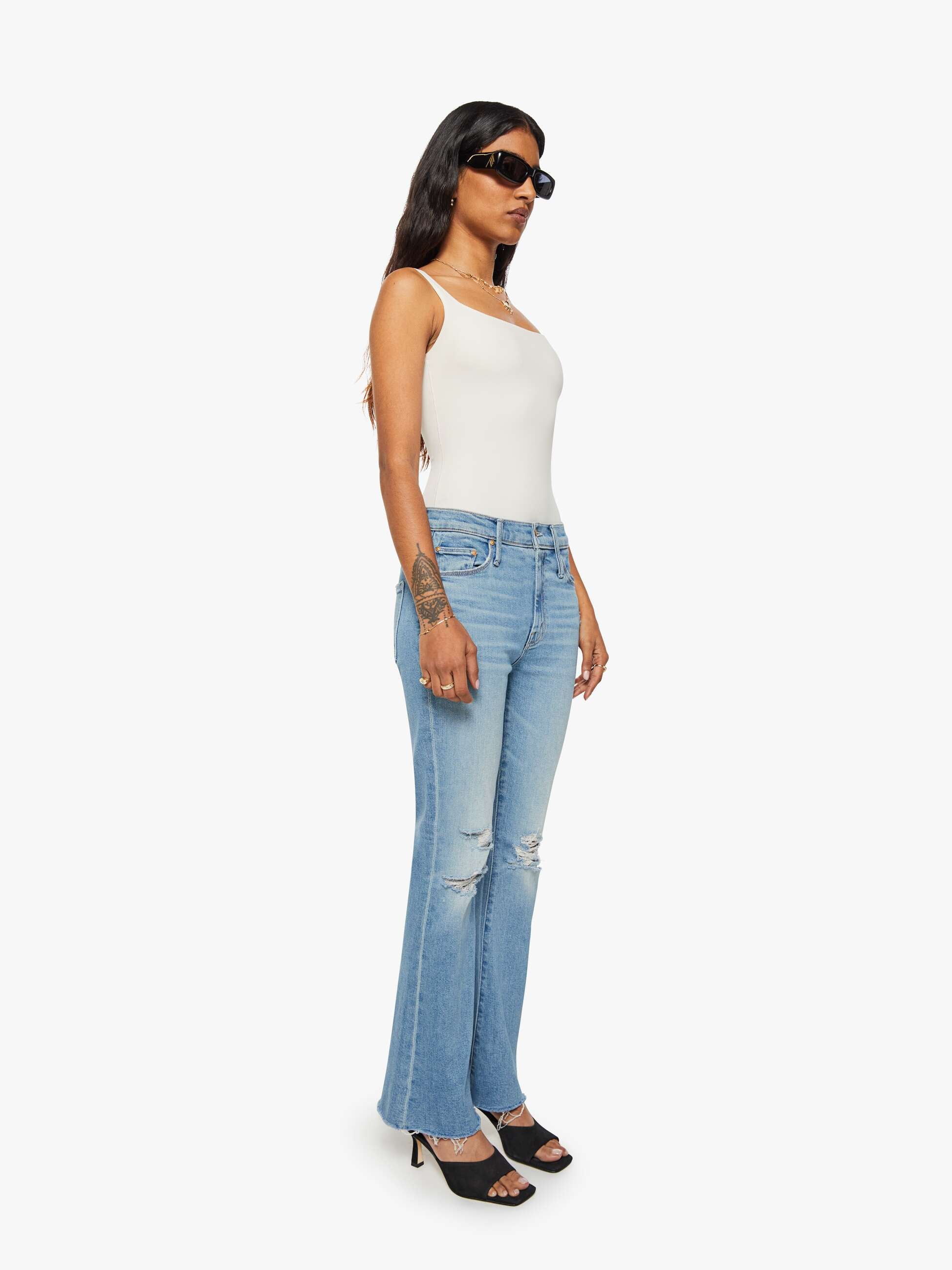 Mother Lil Weekender Fray Petite Jeans Chaos Is Calling