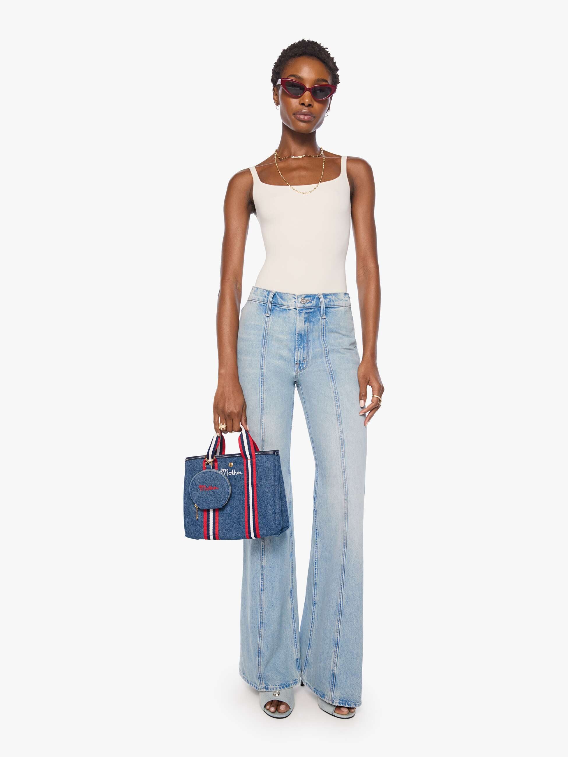 Mother The Stash Tasche Malibu Blue Denim 10x10 cm