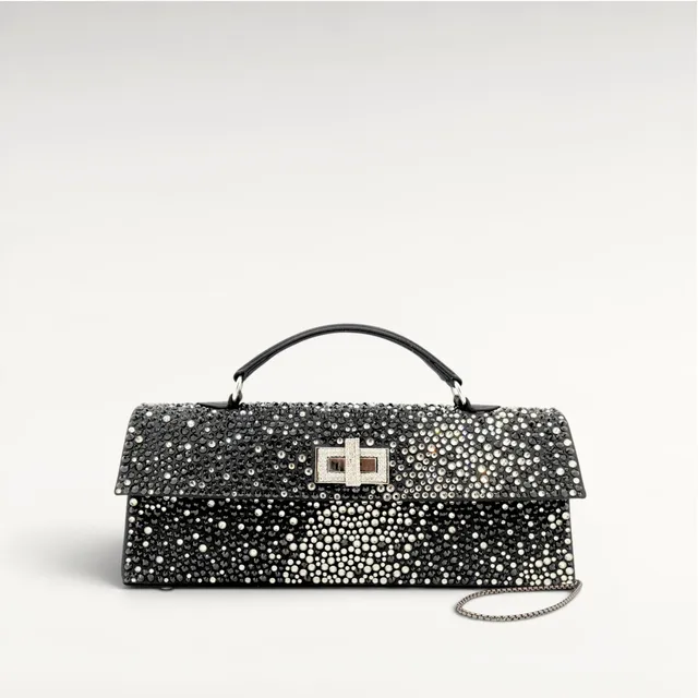 Gedebe Sophie Clutch Kristalle Griff Kette Crossbody