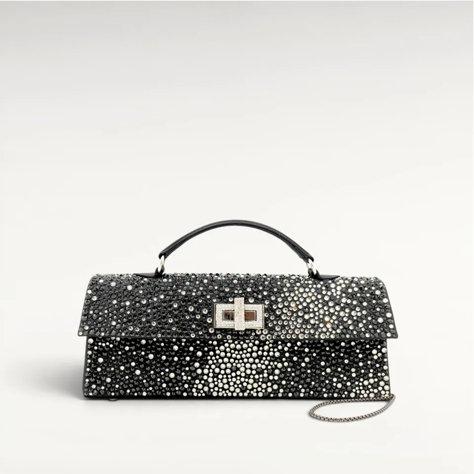 Gedebe Sophie Clutch Kristalle Griff Kette Crossbody