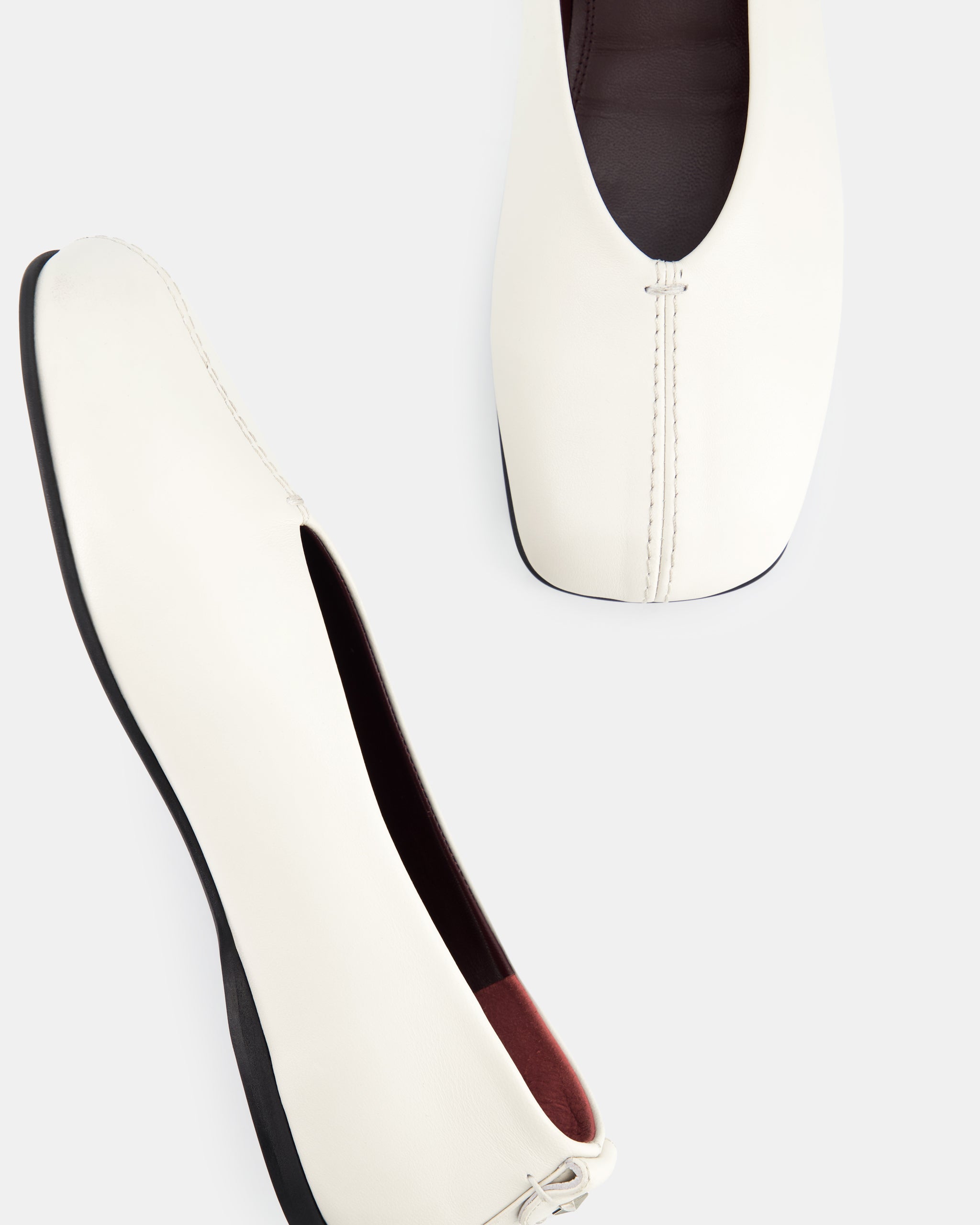 Nodaleto Bullarina 5 Ballerinas Weiß Nappa Leder eckig