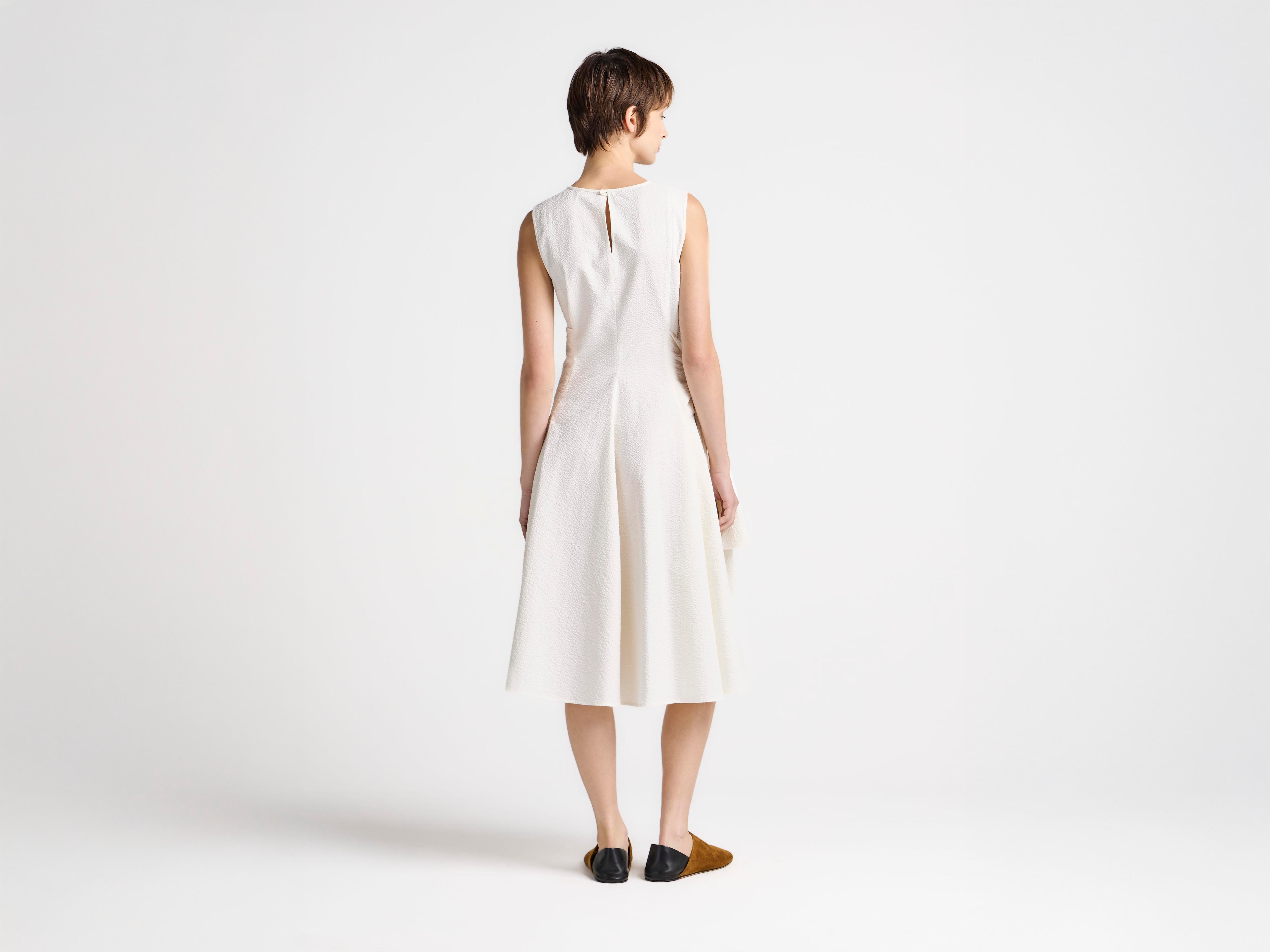 J.W.Anderson Cloque Kleid Ivory Baumwolle Ärmellos Damen