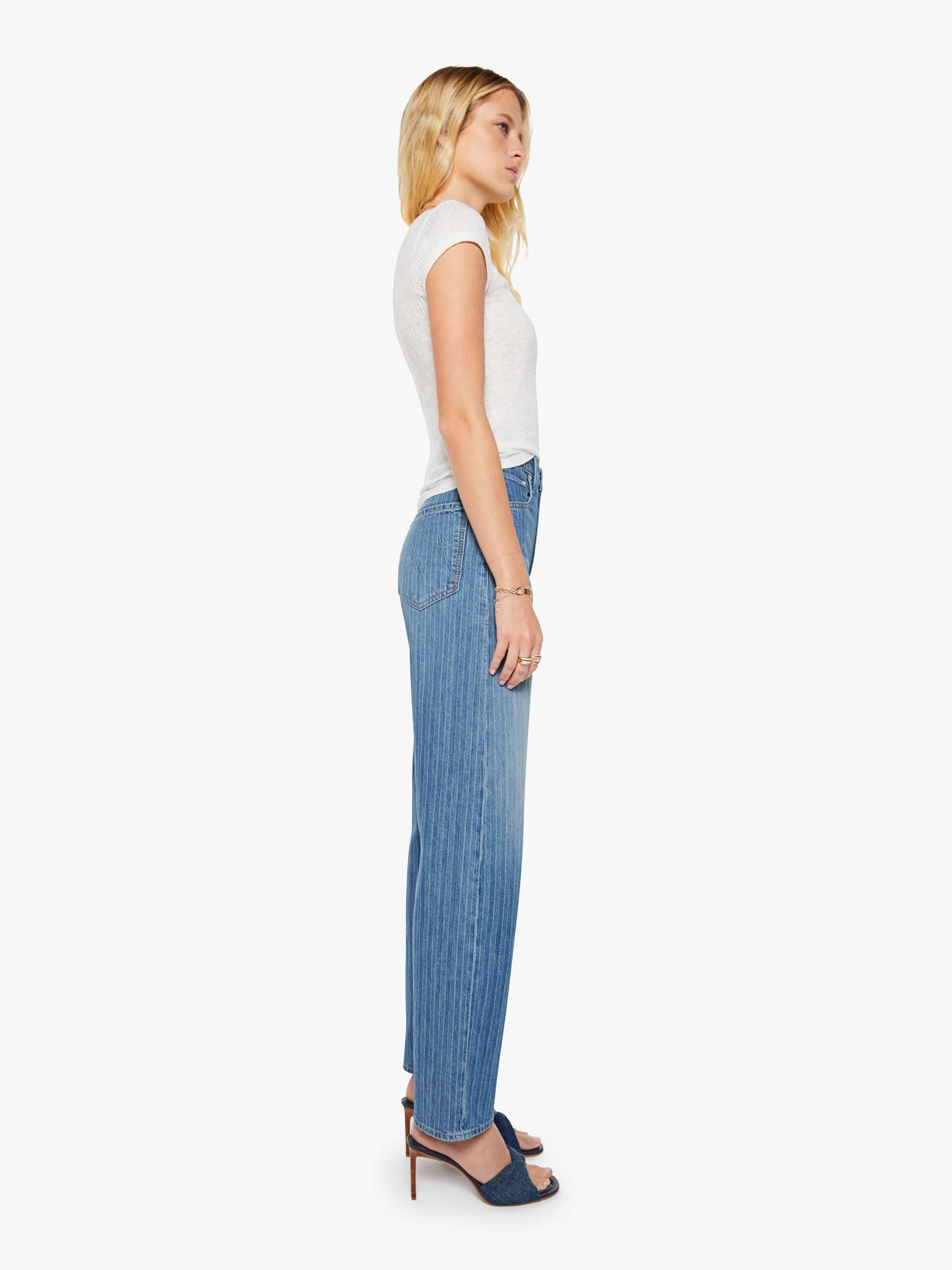 Mother Lasso Sneak Streamline Jeans Blau High Rise