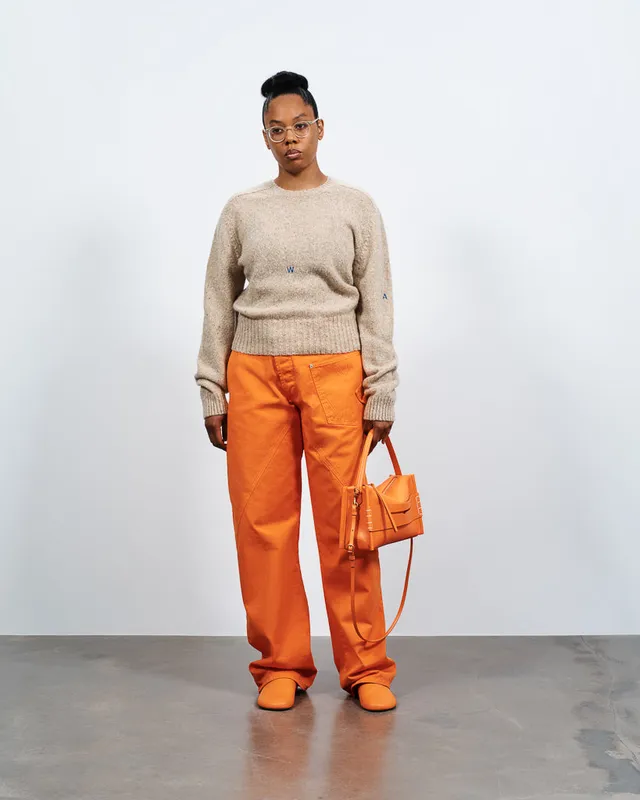 J.W.Anderson Twisted Workwear Denim Jeans Orange Damen
