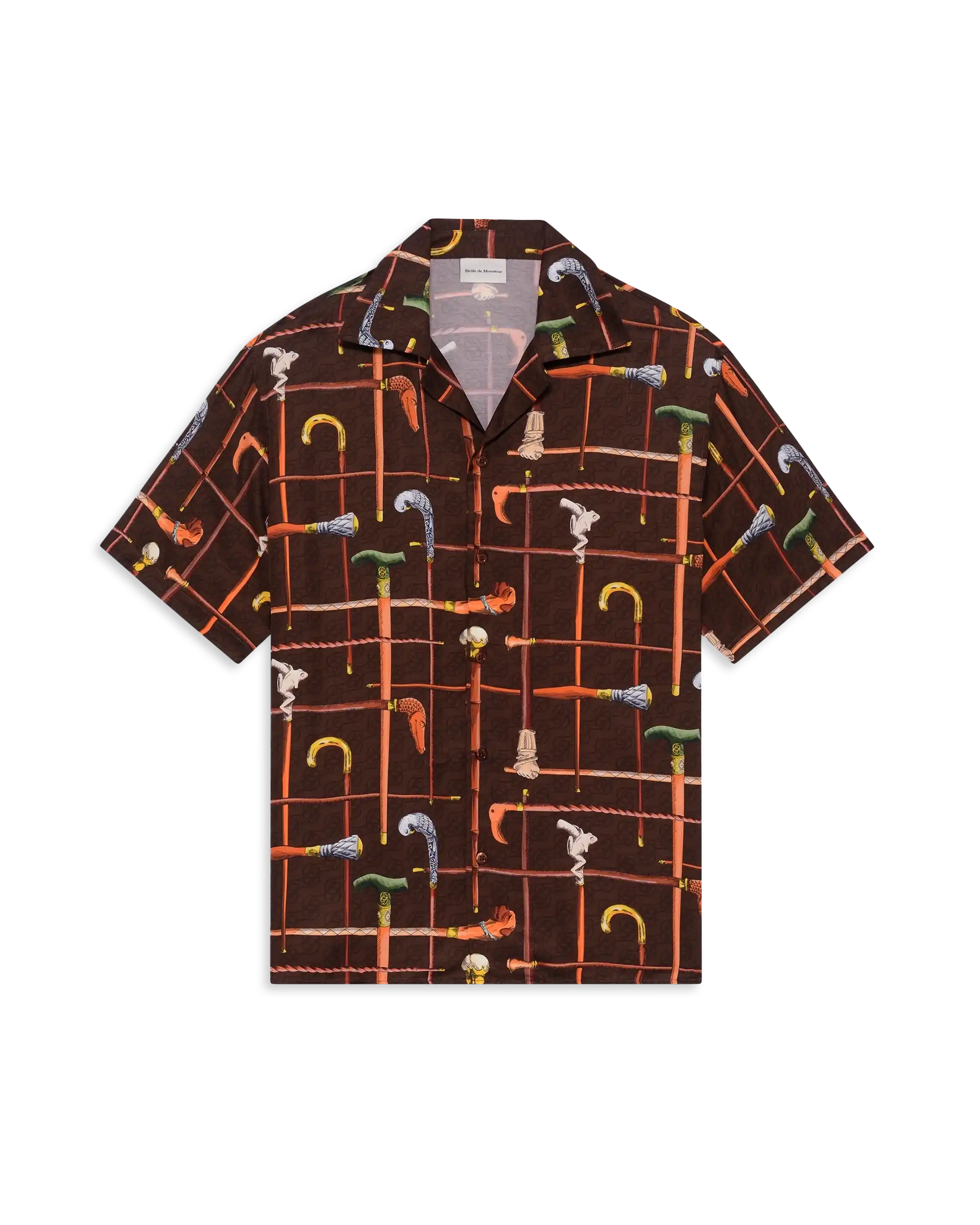 Drôle De Monsieur Chemise Cannes Hemd Braun Viskose