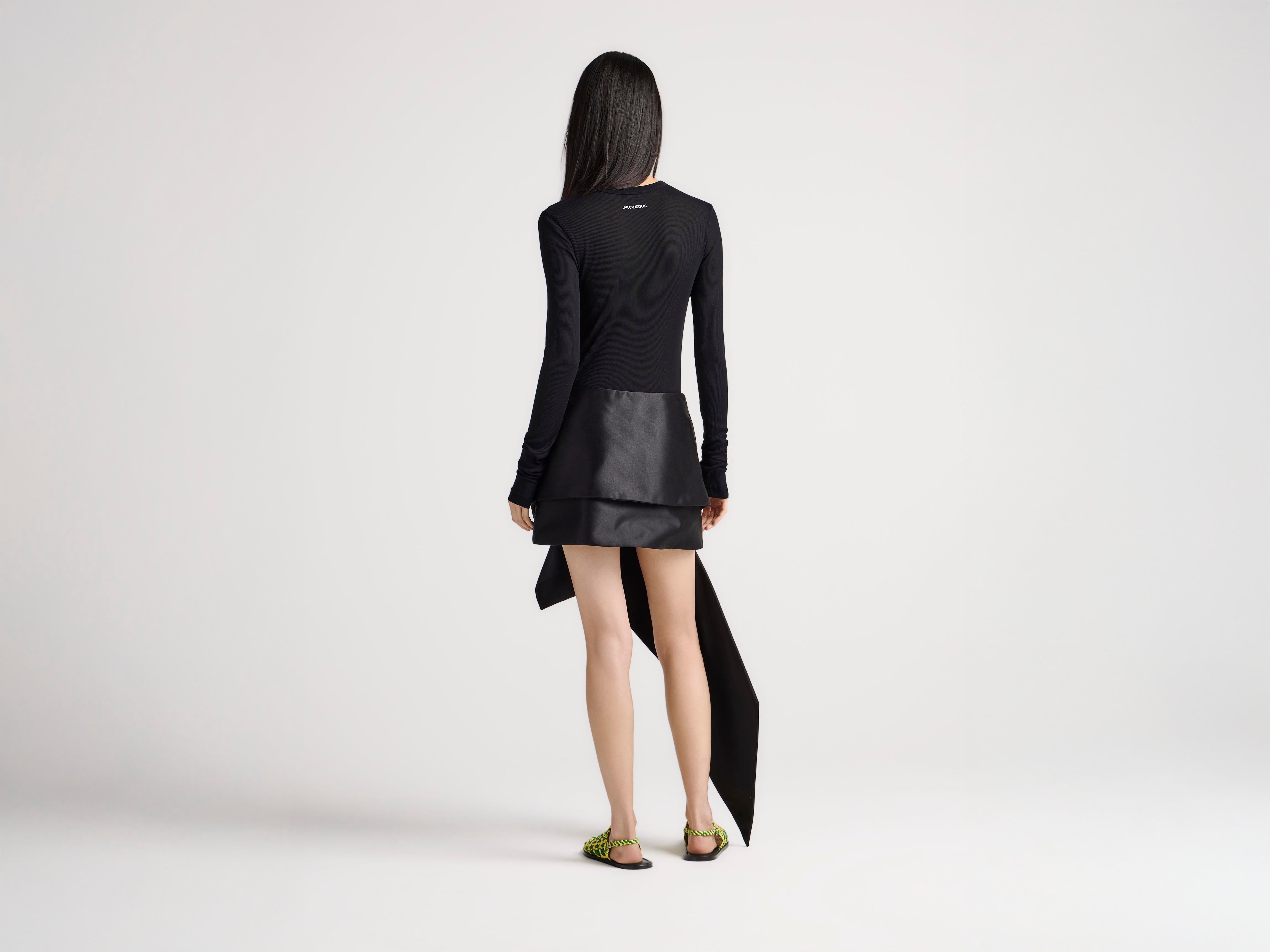 J.W.Anderson Cross Drape Mini Skirt Minirock Schwarz Seide