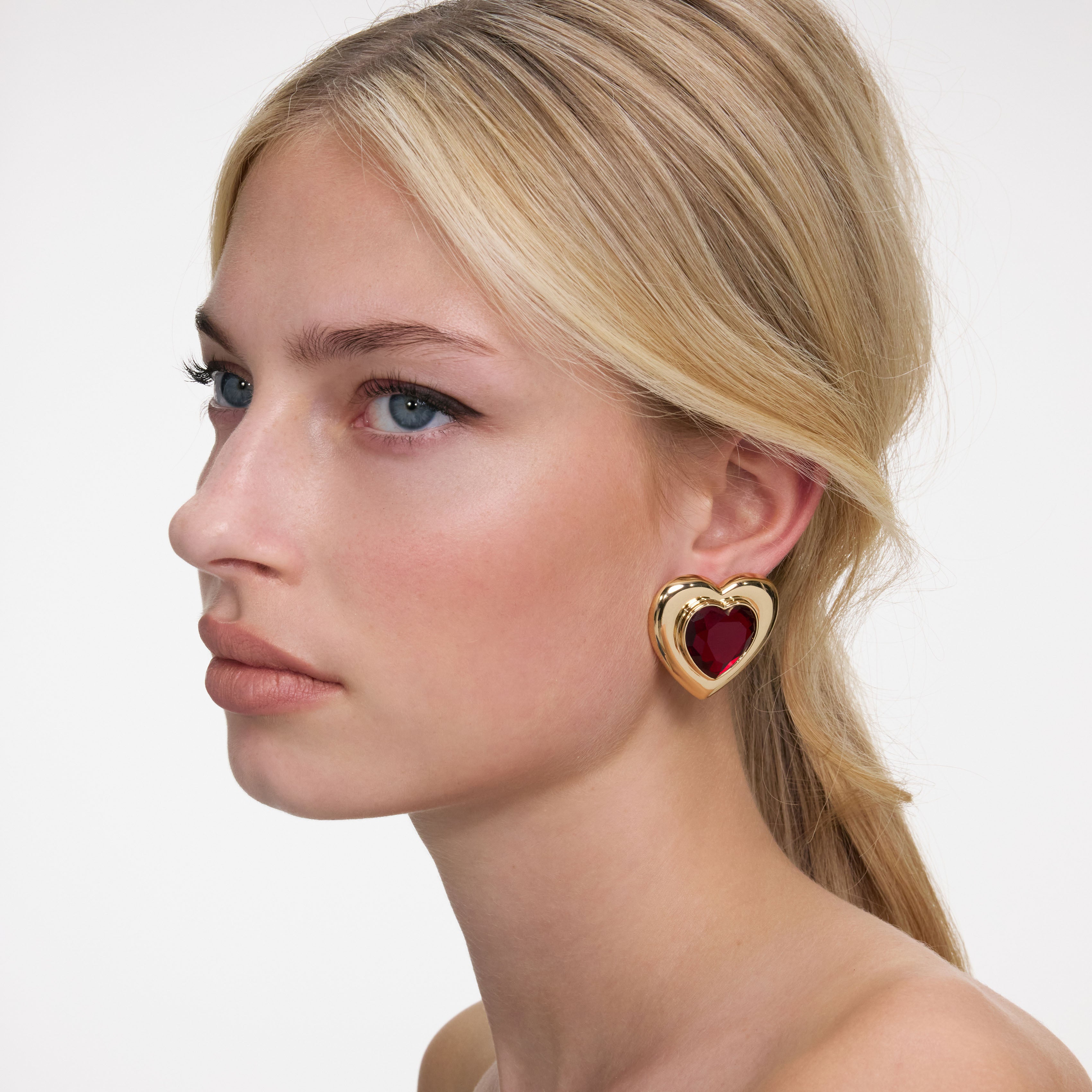 Self Portrait Gold Red Heart Ohrstecker Gold Rot Herz