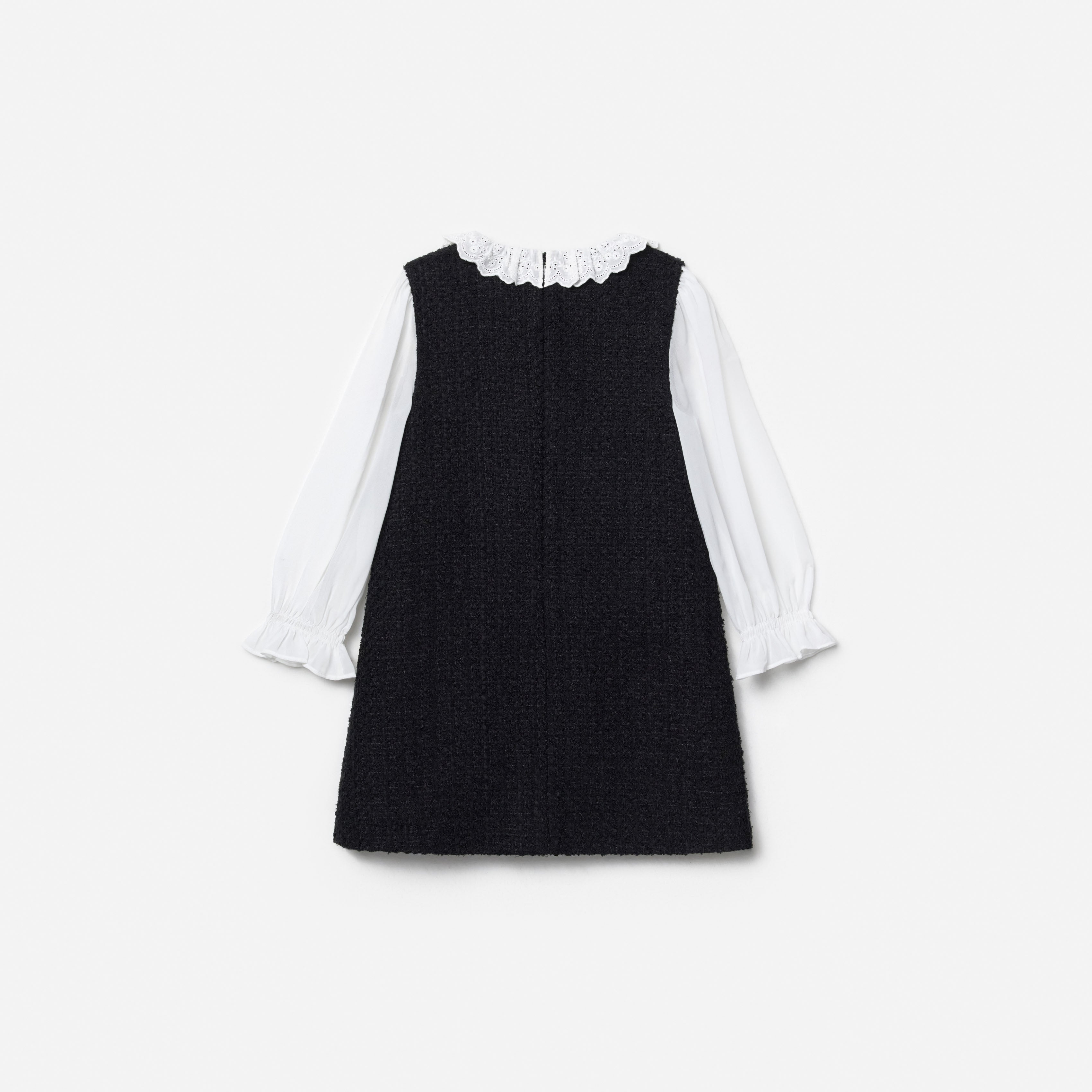 Self Portrait Black Boucle Lace Frill Kinderkleid Schwarz