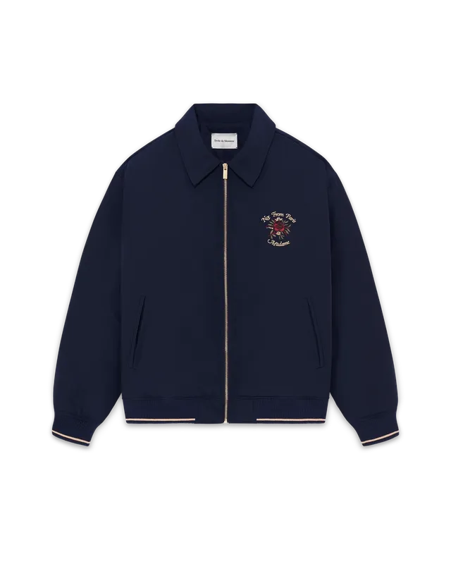 Drôle De Monsieur Bomber Slogan Rose Bomberjacke Navy