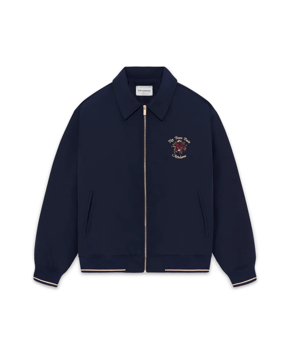 Drôle De Monsieur Bomber Slogan Rose Bomberjacke Navy