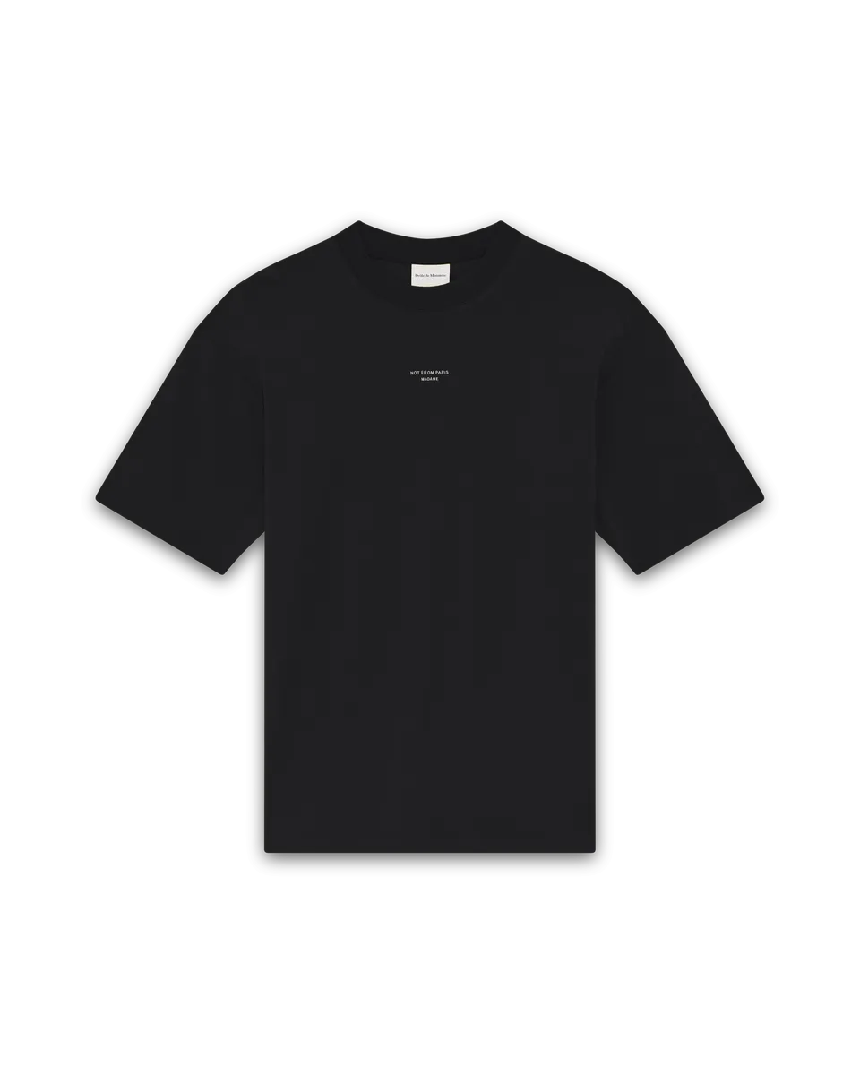 Drôle De Monsieur Slogan T-Shirt Schwarz Baumwolle