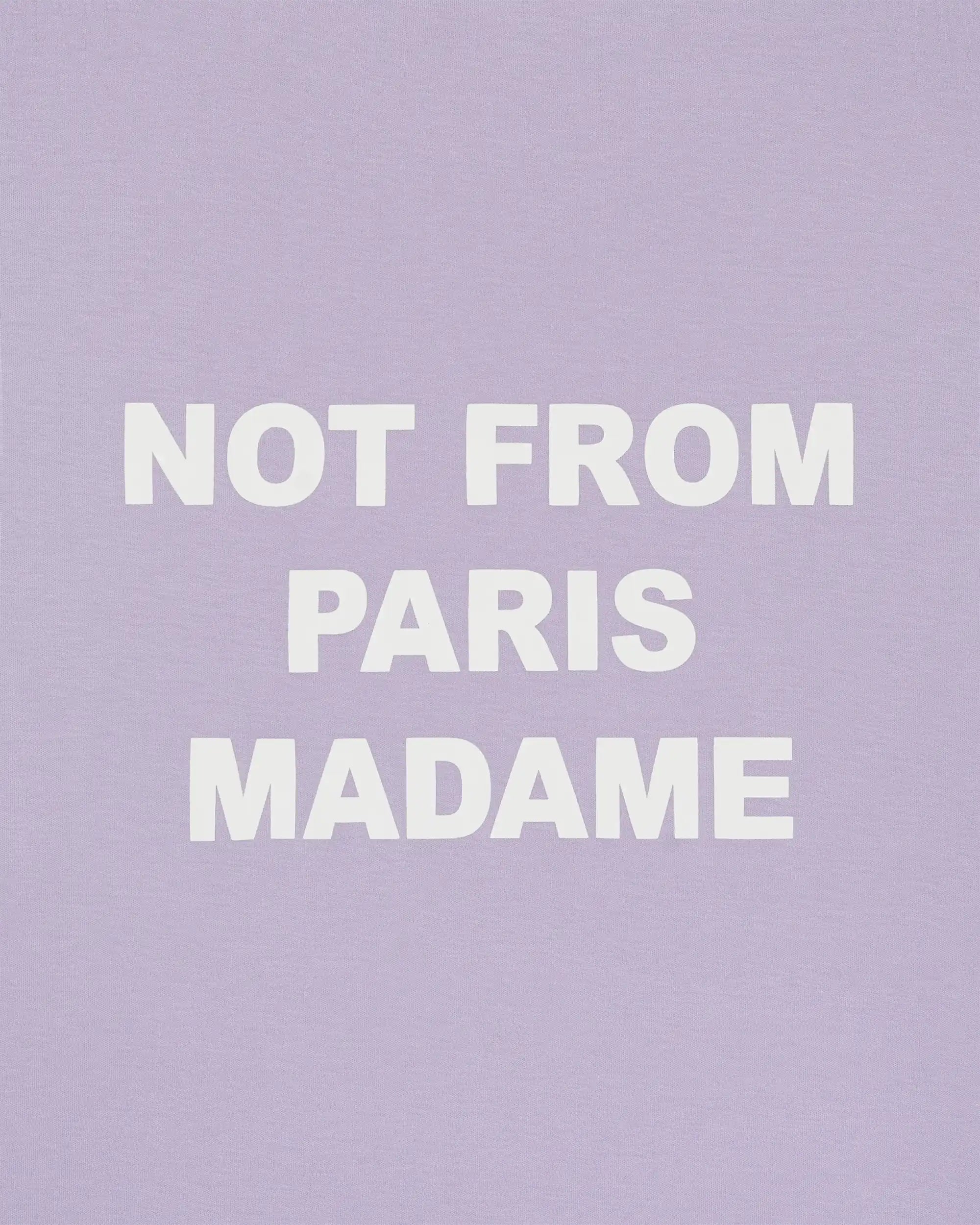 Drôle de Monsieur Slogan T-Shirt Lavendel Baumwolle