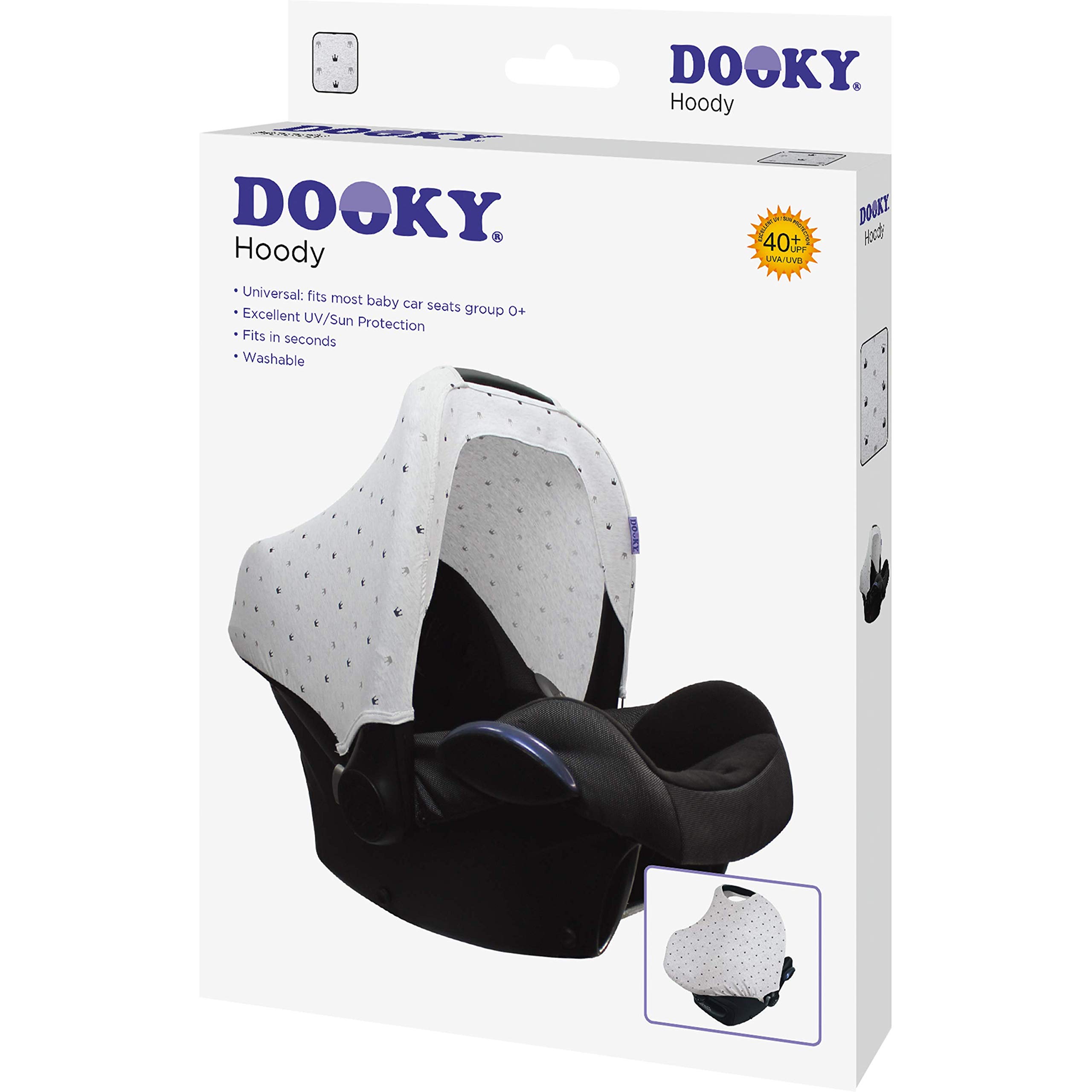 Dooky Hoody Sonnenschutz Light Grey Crown mit Seat Cover 0+