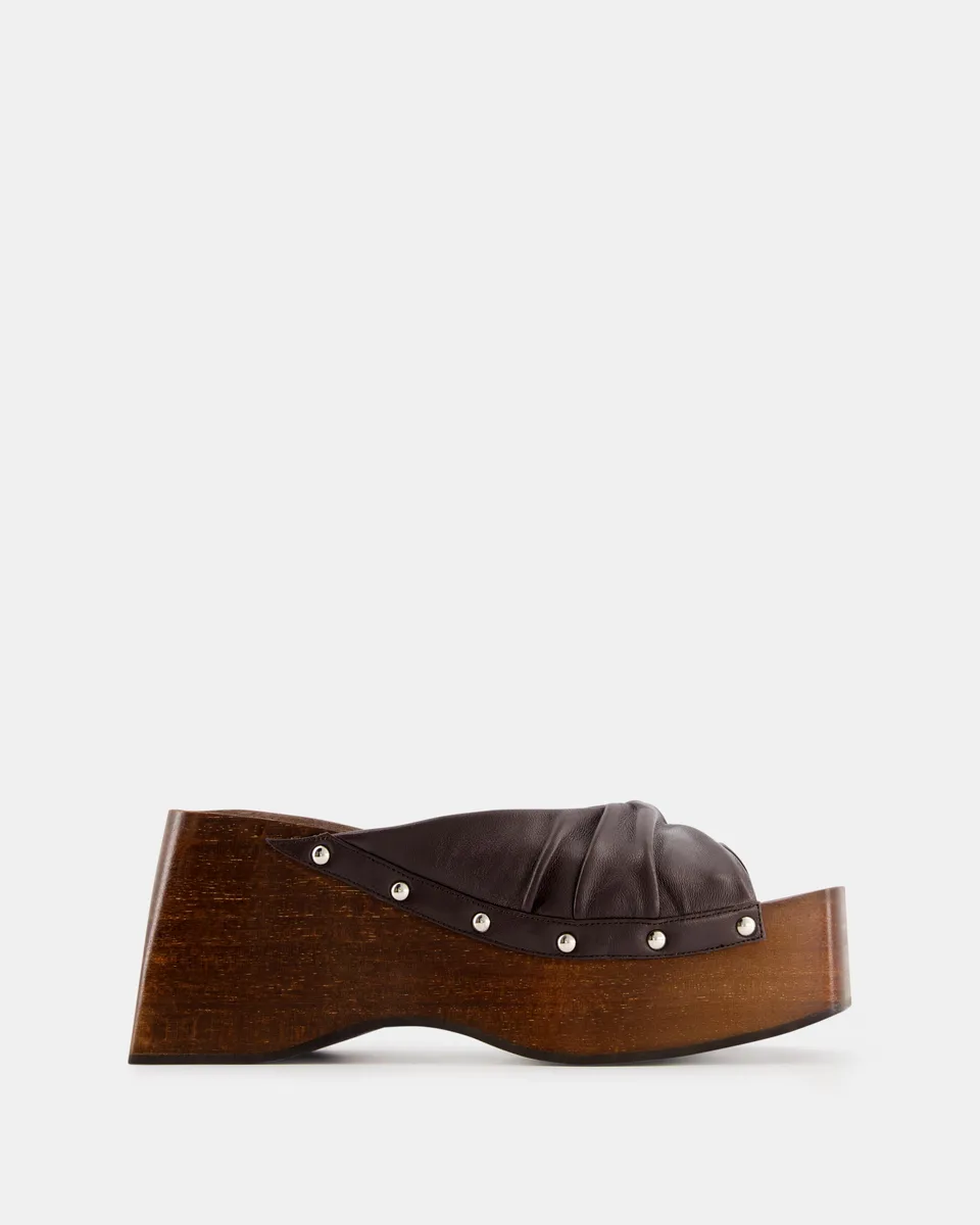 Nodaleto Bulla Mellow Wedge Clogs Braun 80 mm