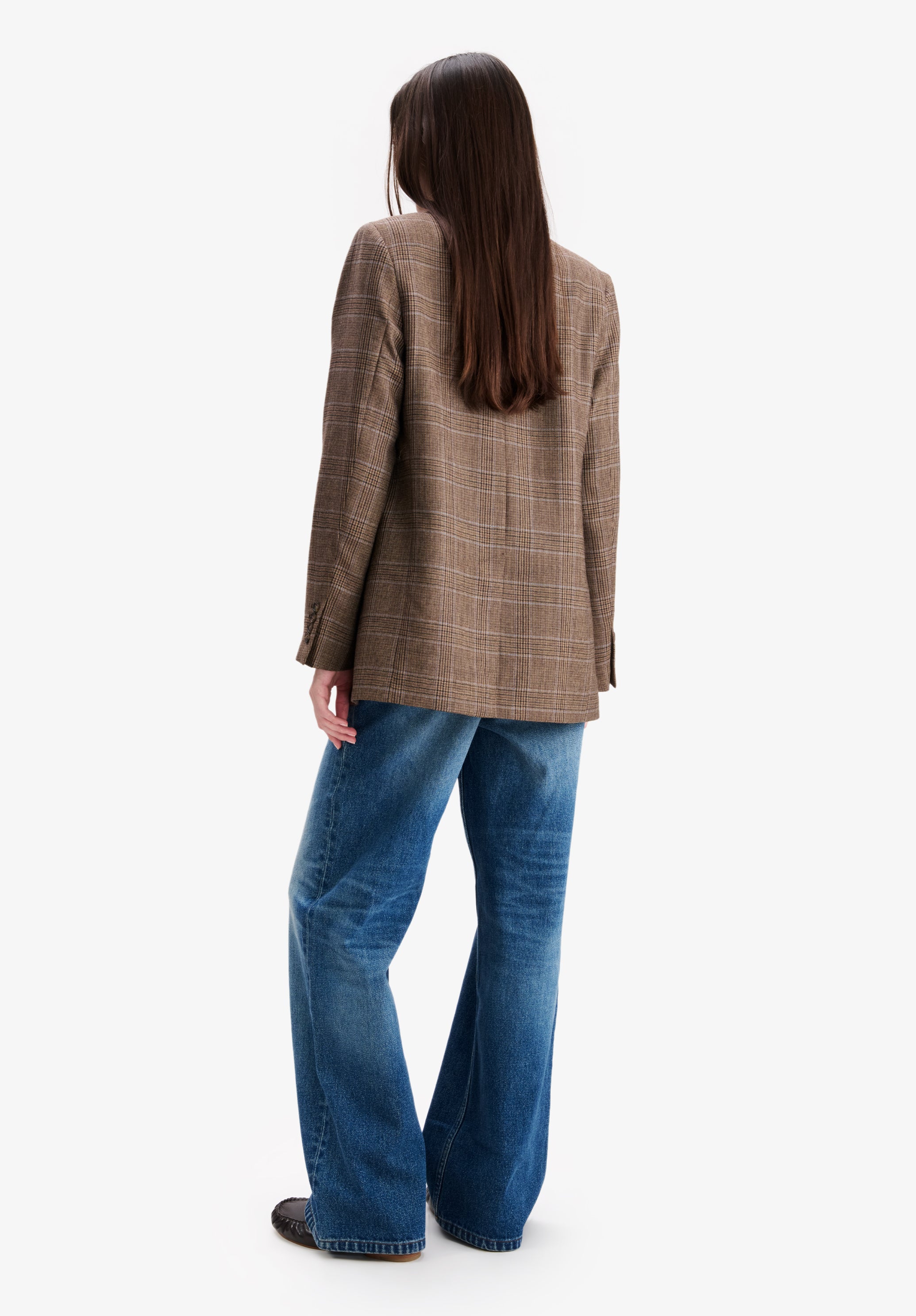 A.P.C. Braune karierte Wolljacke Damen Gr. 38