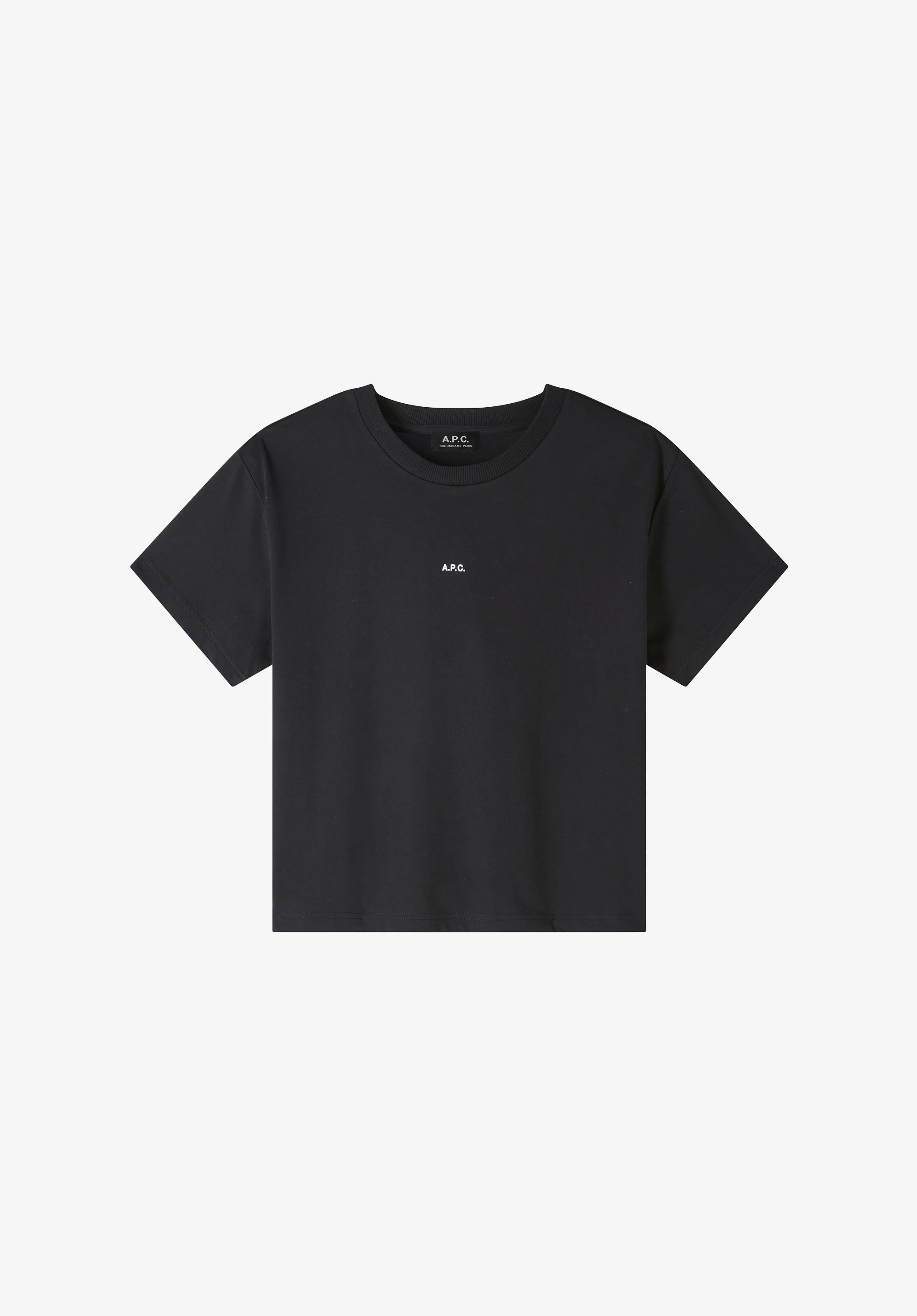 A.P.C. Boxy Micro Logo T-Shirt schwarz GOTS