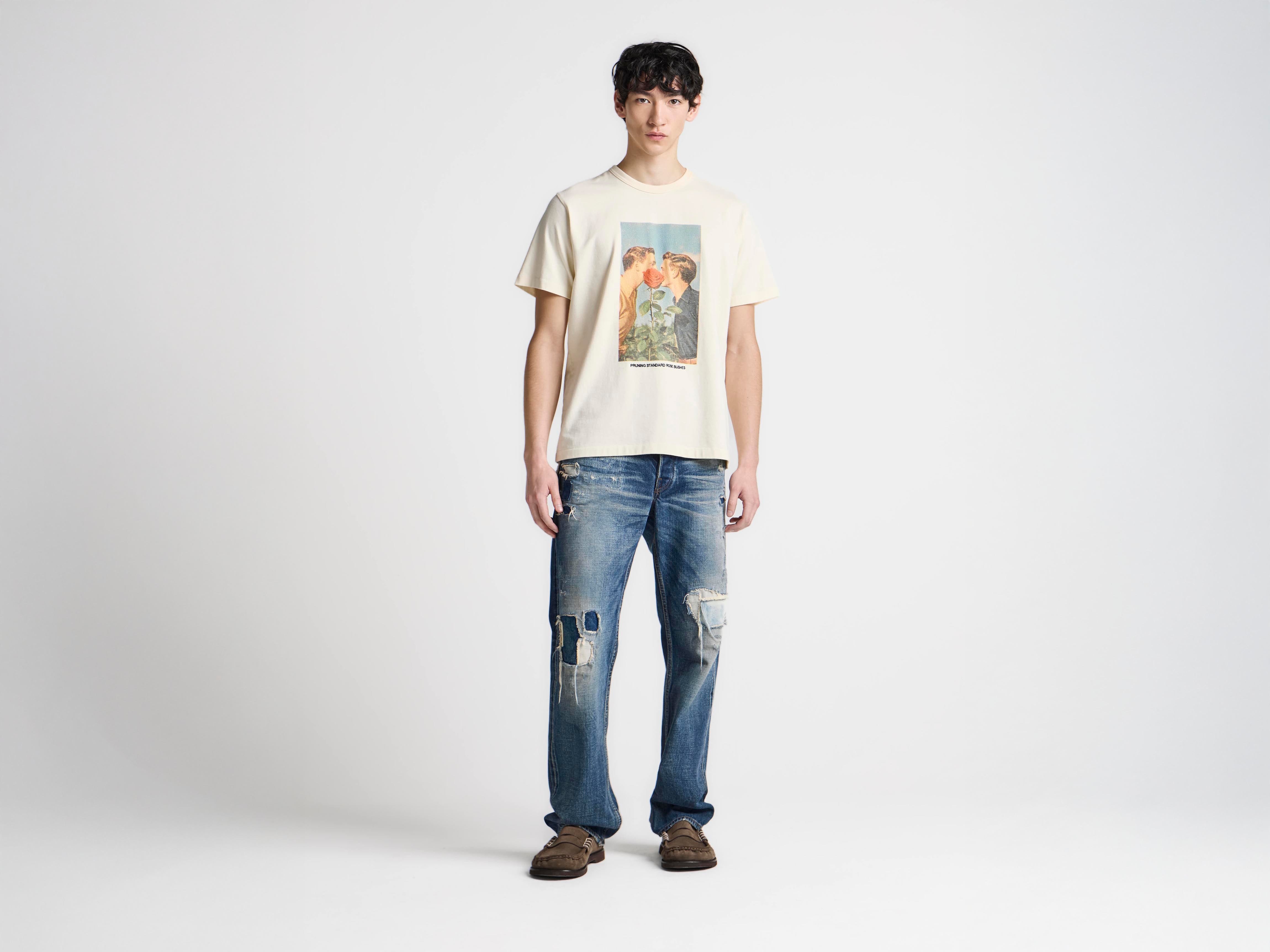 J.W.Anderson Kissing Rose Bush T-Shirt Ecru Baumwolle