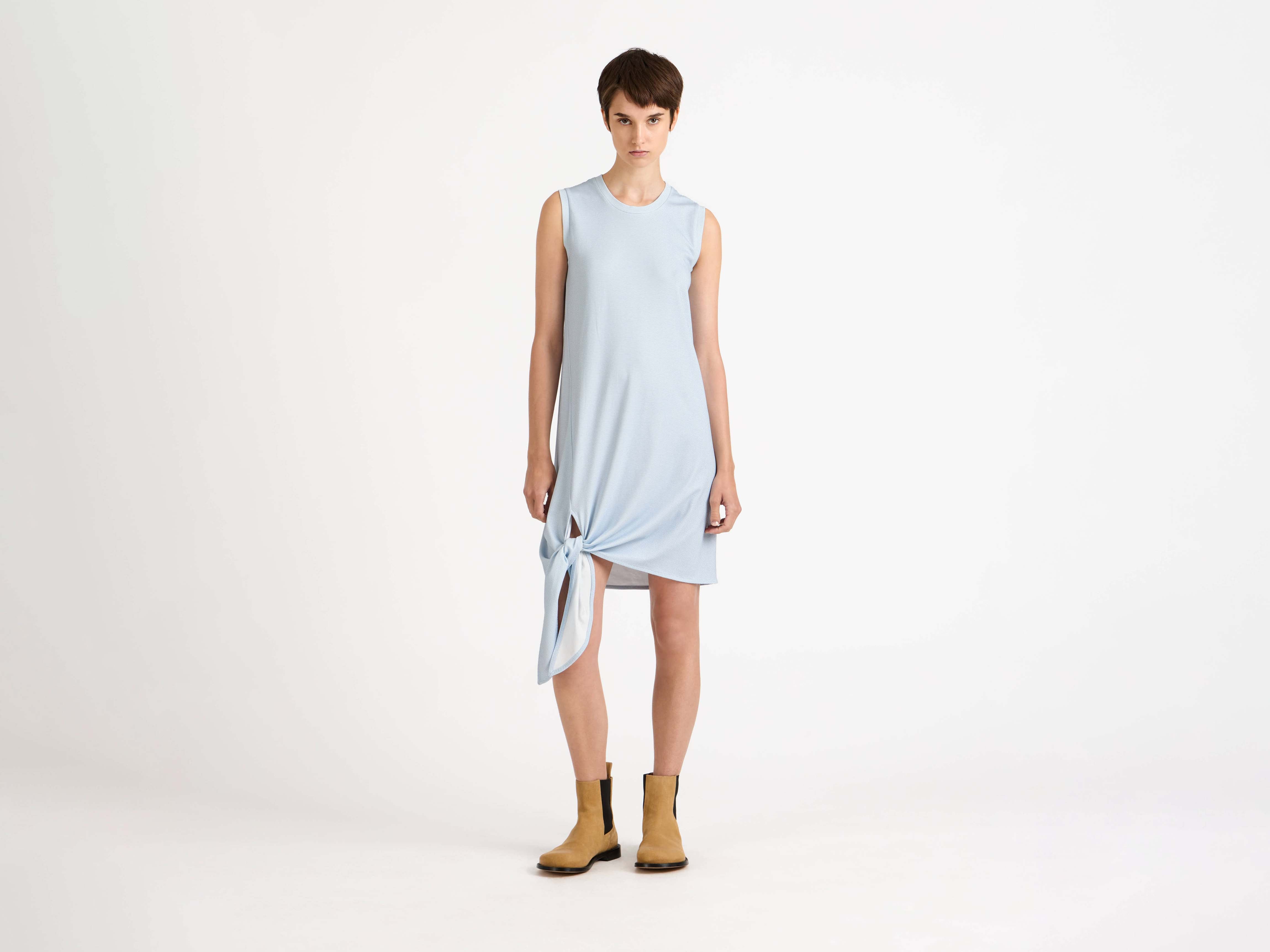 J.W.Anderson Dresses Hem Knot Dress Damen Weiß Hellblau Jersey