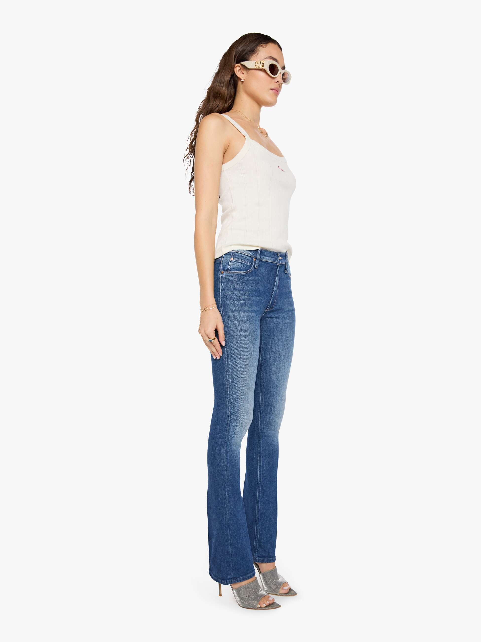 Mother The Runaway Damenjeans Deluxe Edition Mittelblau