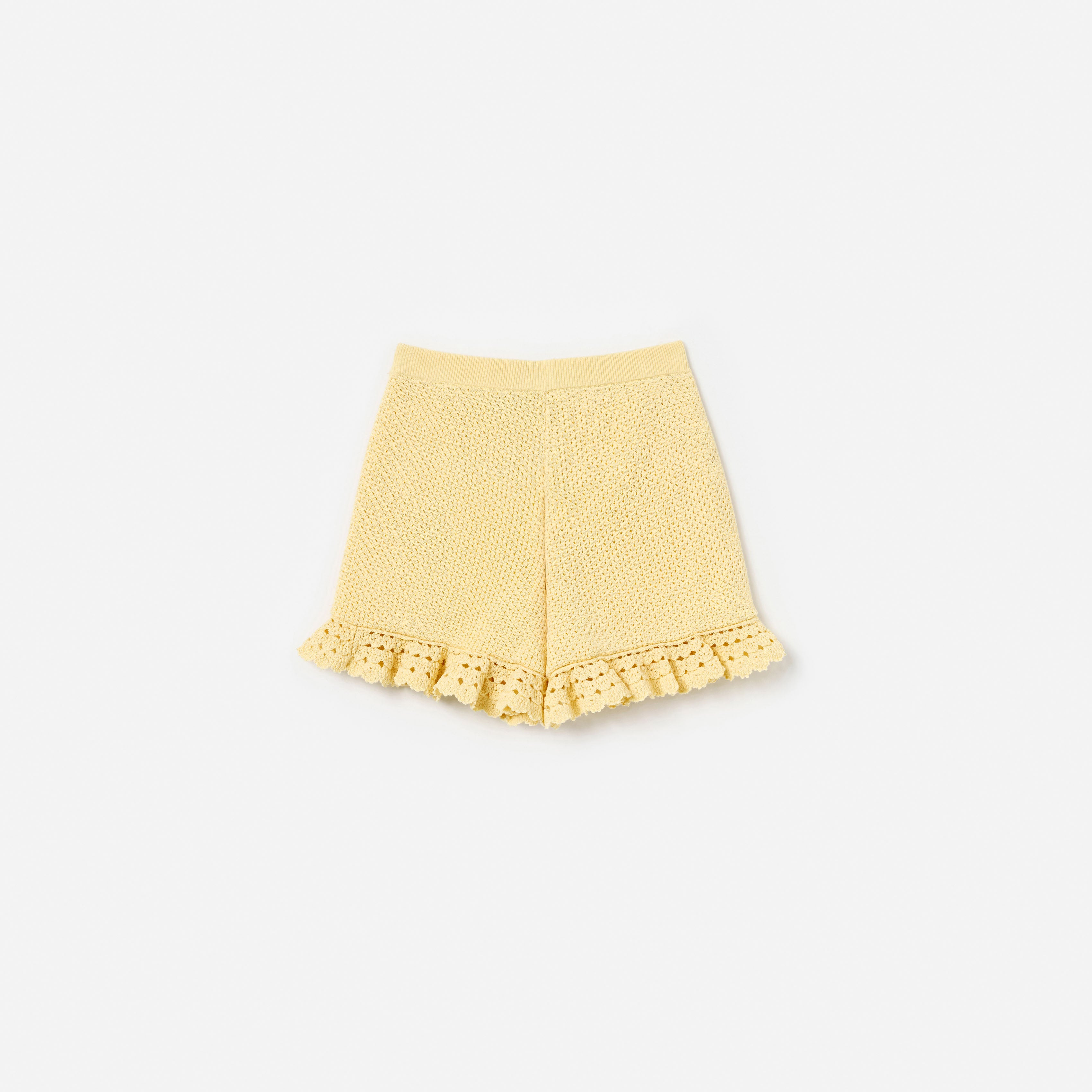 Self Portrait Bottoms Pointelle Knit Shorts Gelb Kinder