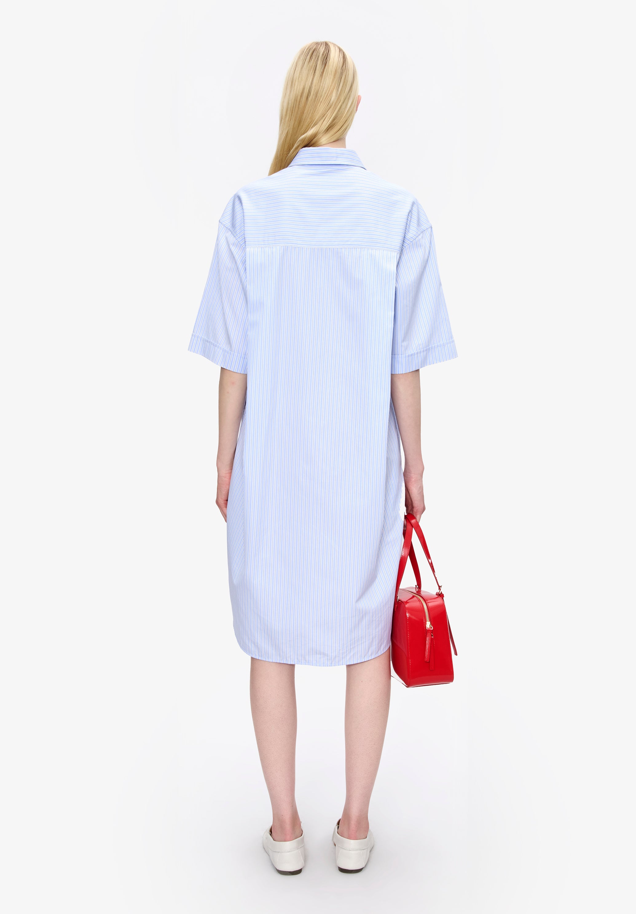 A.P.C. Chiara Kleid 38 blau gerade Ueberknie