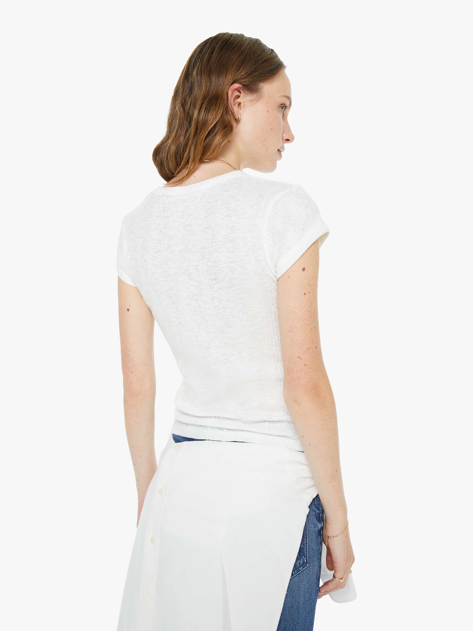 Mother The Itty Bitty Ringer T-Shirt Weiß Fluff