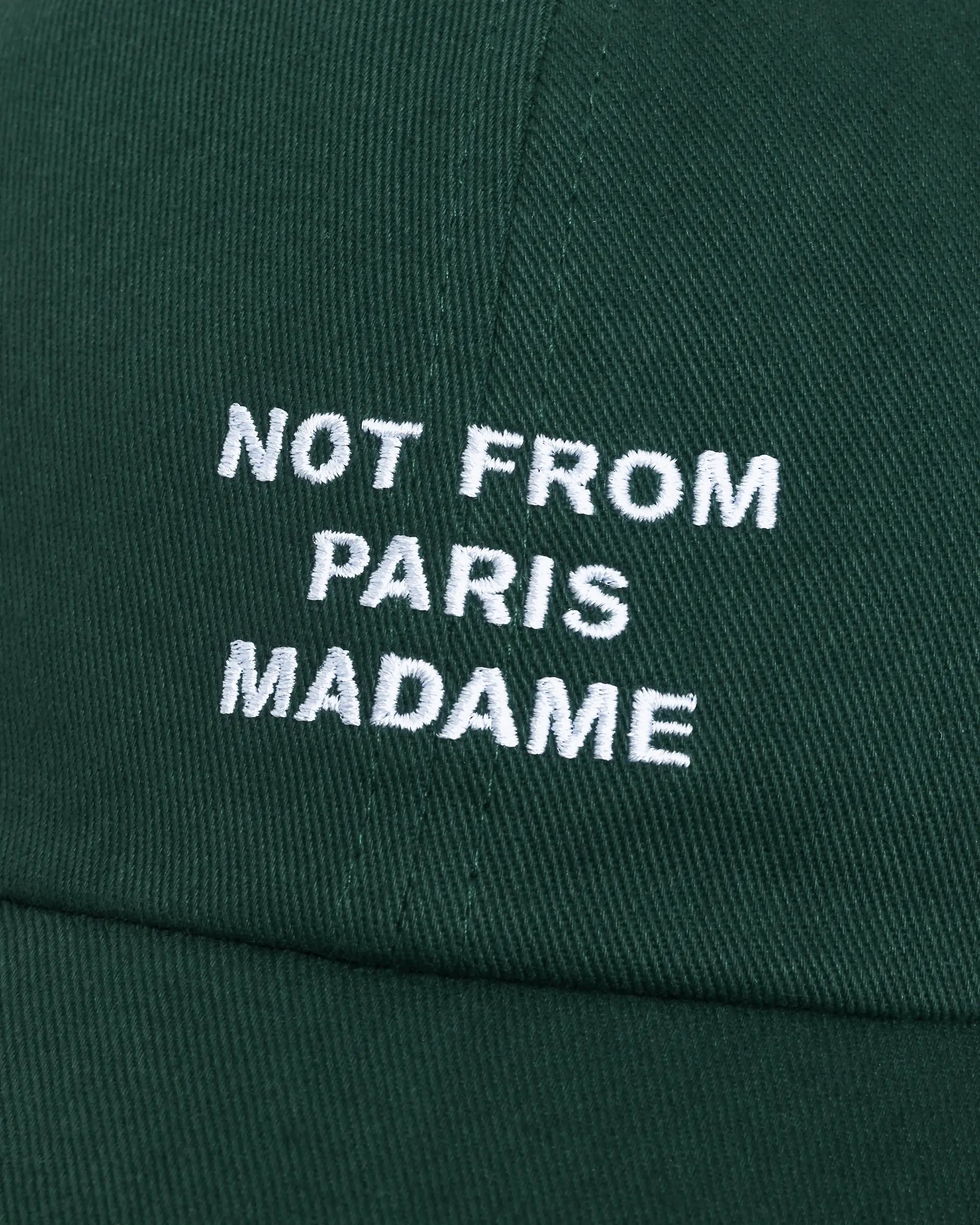 Drôle De Monsieur La Casquette Slogan Cap Dunkelgrün Baumwolle