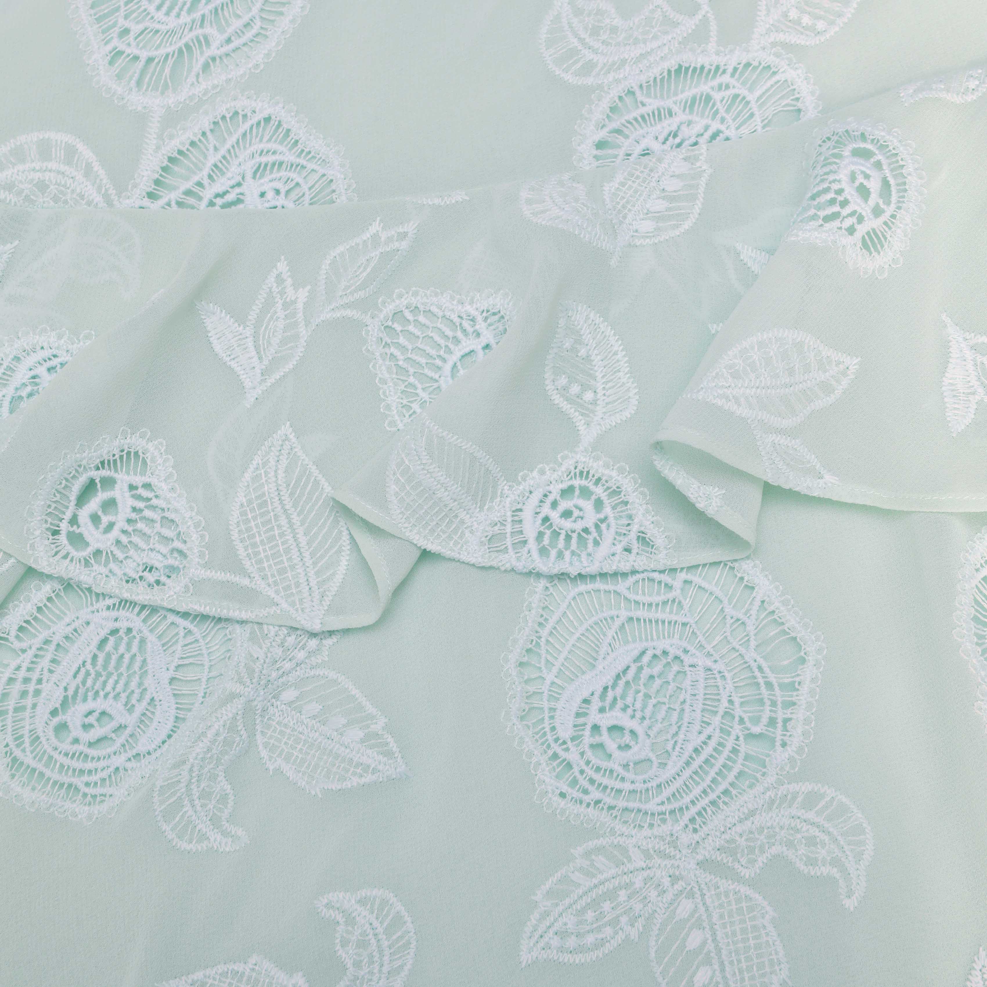 Self Portrait Mint Georgette Maxikleid One-Shoulder