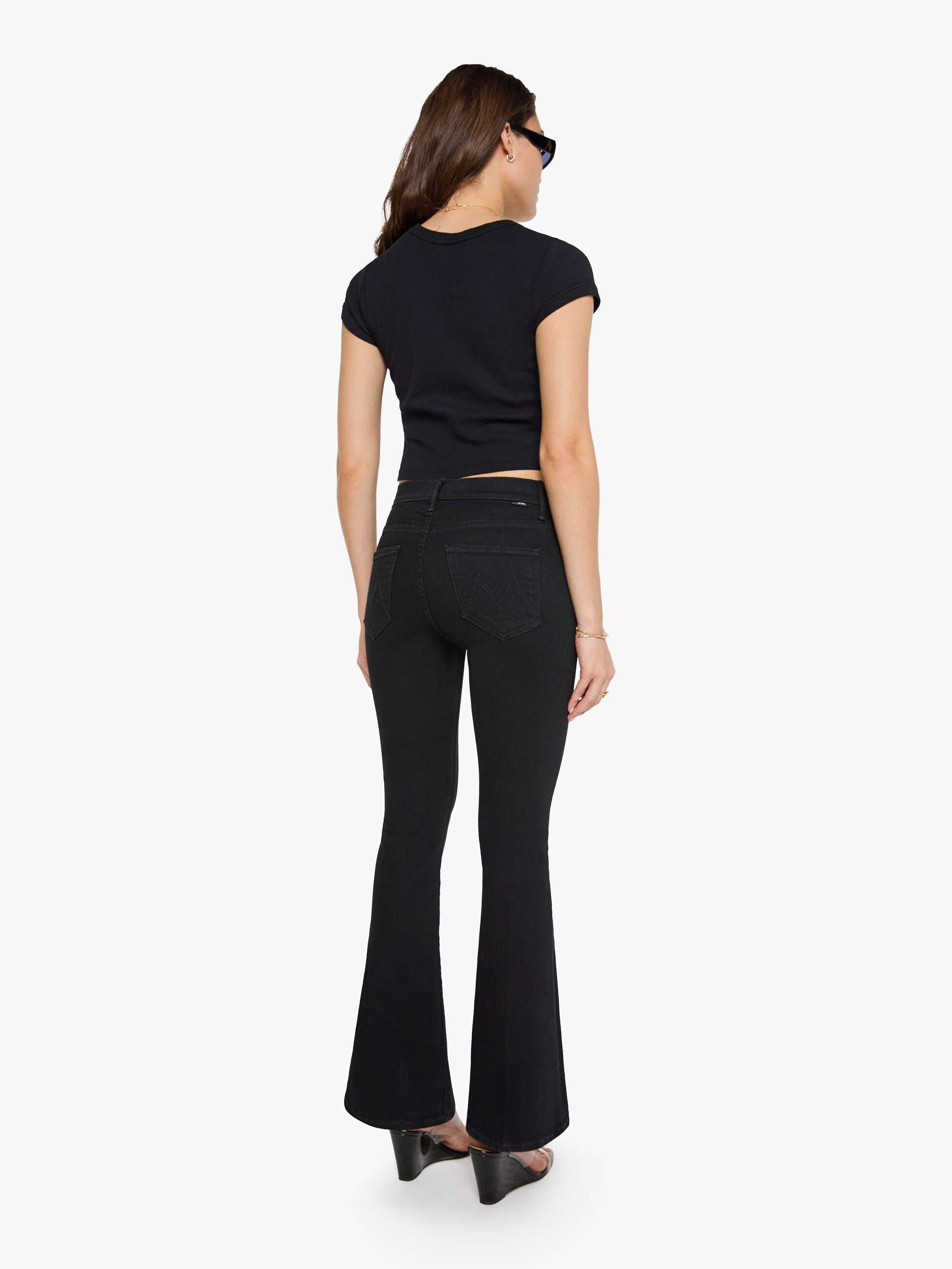 Mother The Weekender Jeans Nighty Night Schwarz Flare