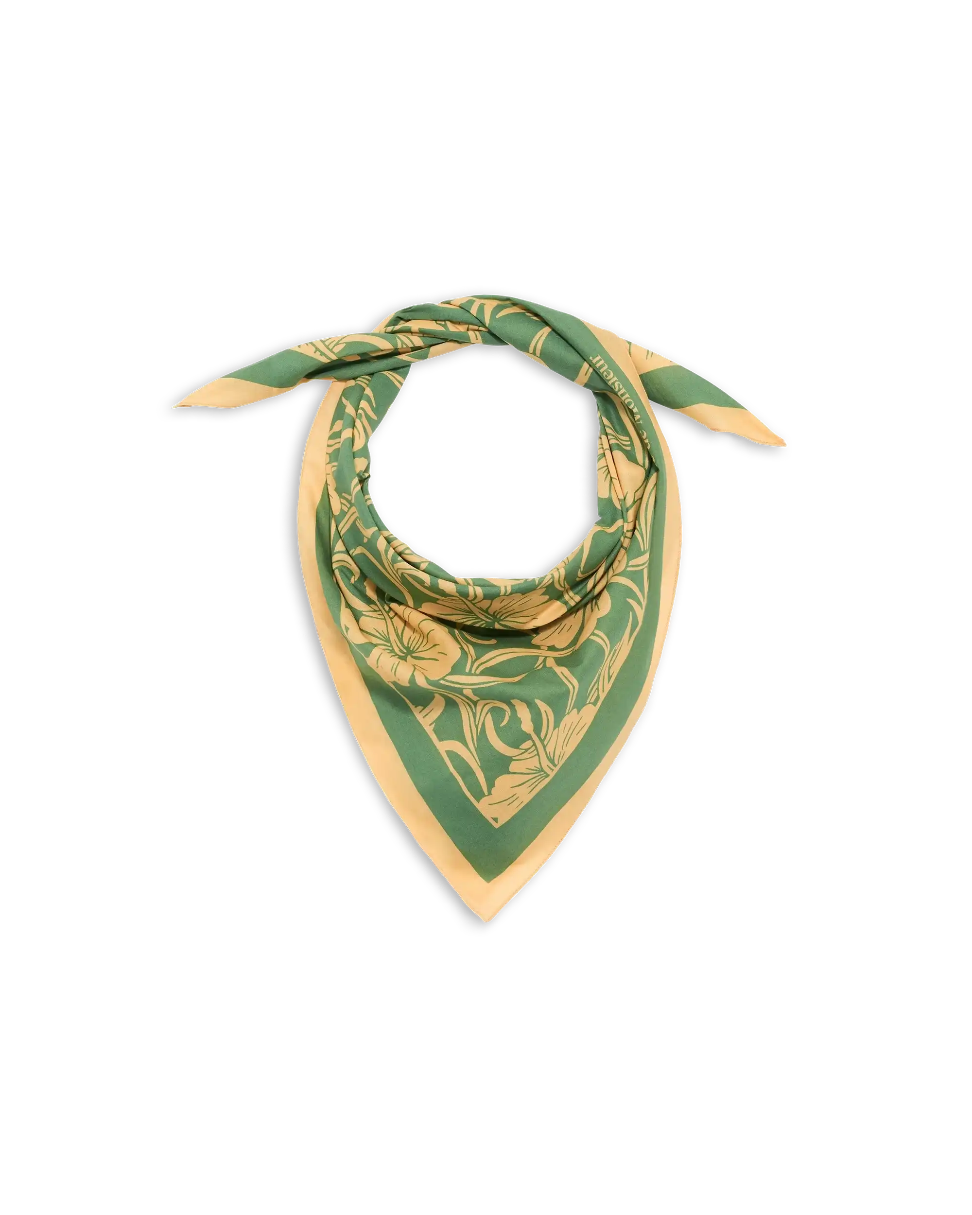 Drôle De Monsieur Foulard Monogramme Hibiscus Tuch Hellgrün