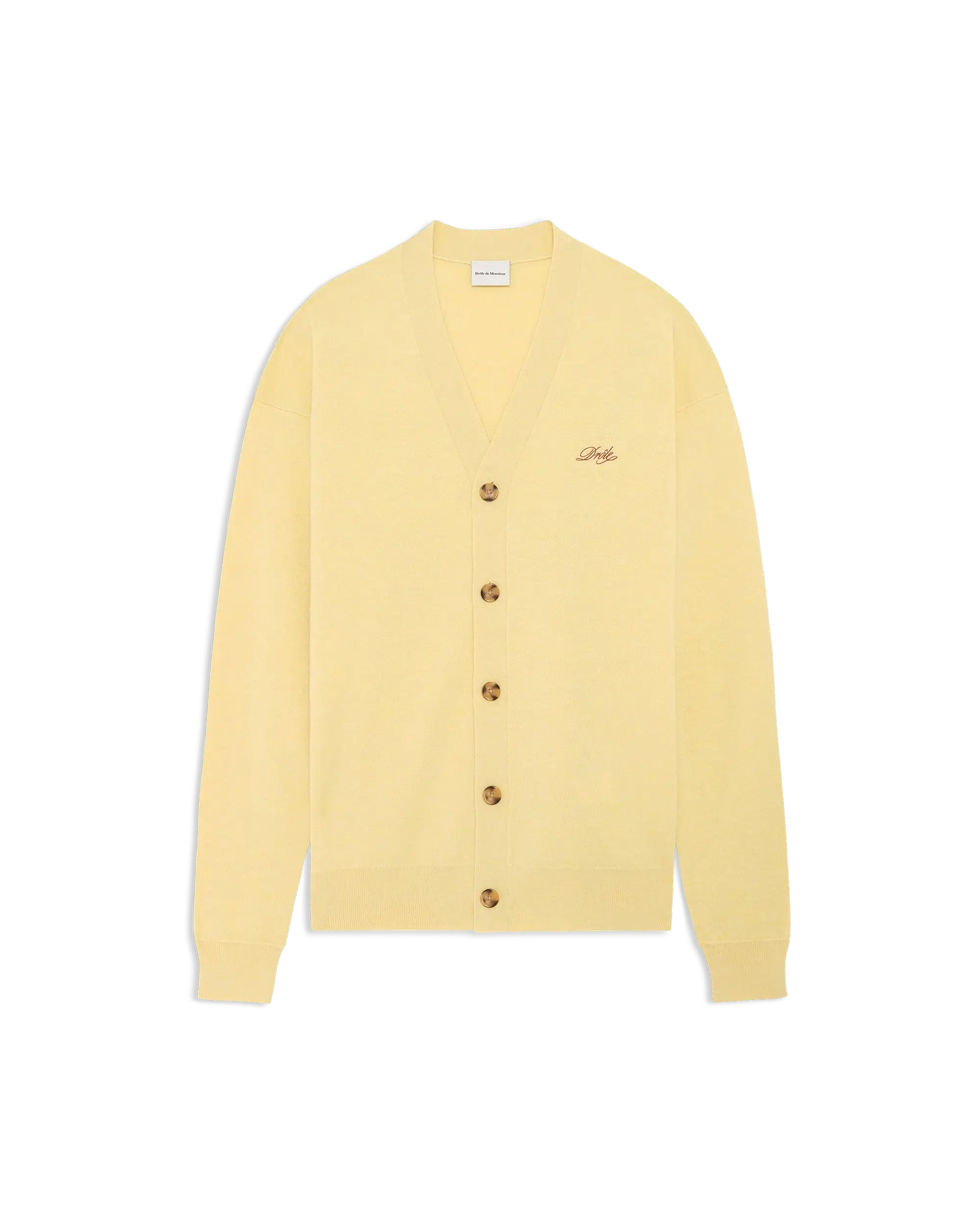 Drôle de Monsieur Cardigan Drôle Strickjacke Hellgelb Wolle