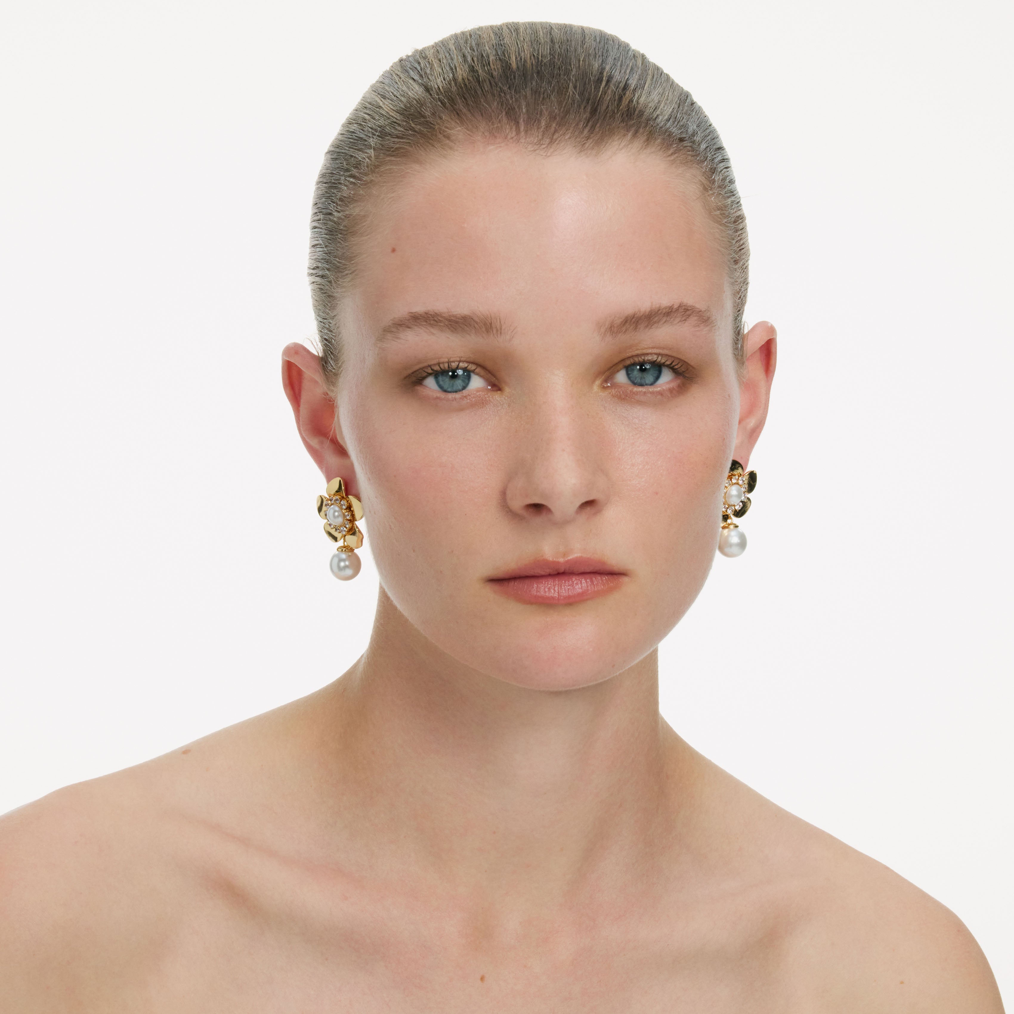 Self Portrait Jewellery Gold Flower Pearl Ohrringe One Size Blume
