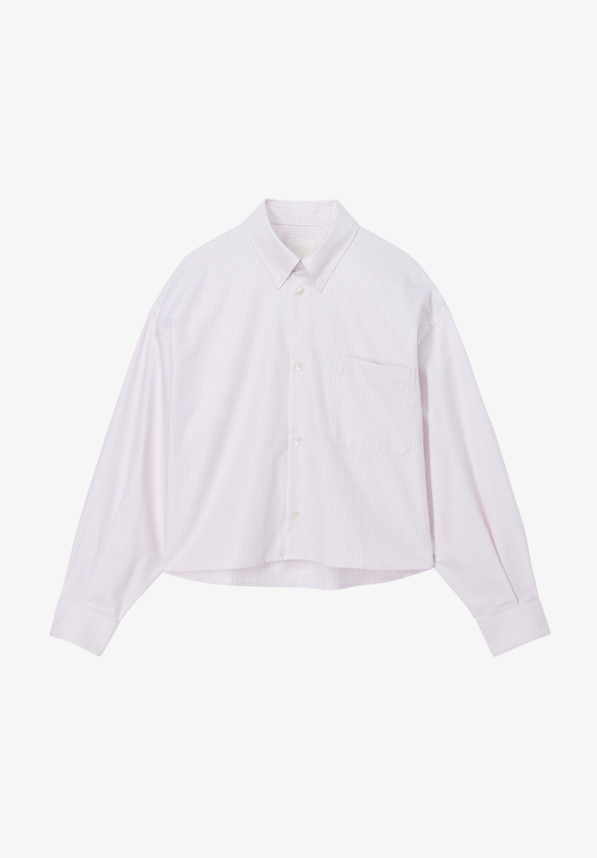 A.P.C. Oxford-Hemd kurz lila Bio-Baumwolle Gr.36