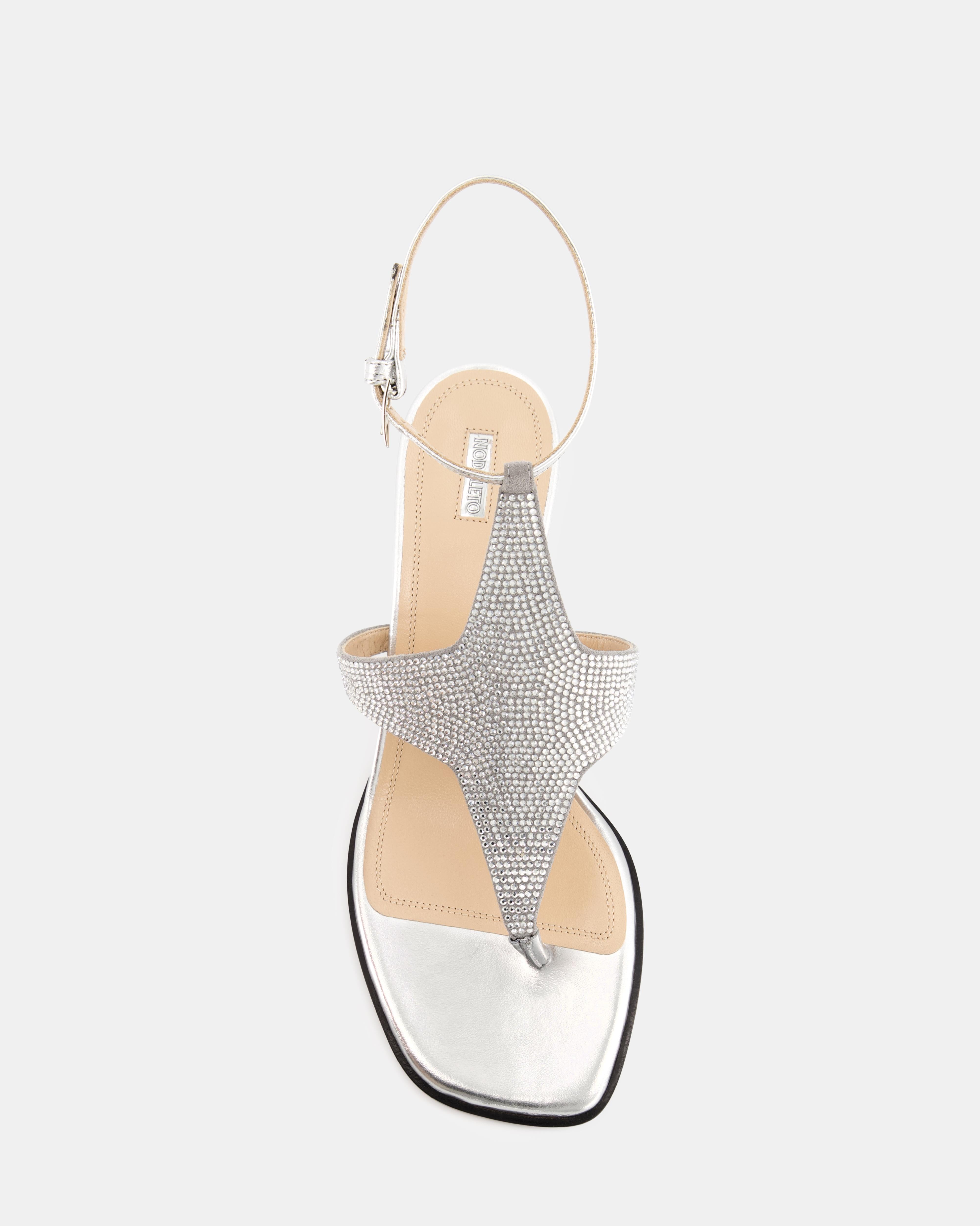 Nodaleto Dona Nova 50 Sandalen Silber Metallic Nappa 5cm