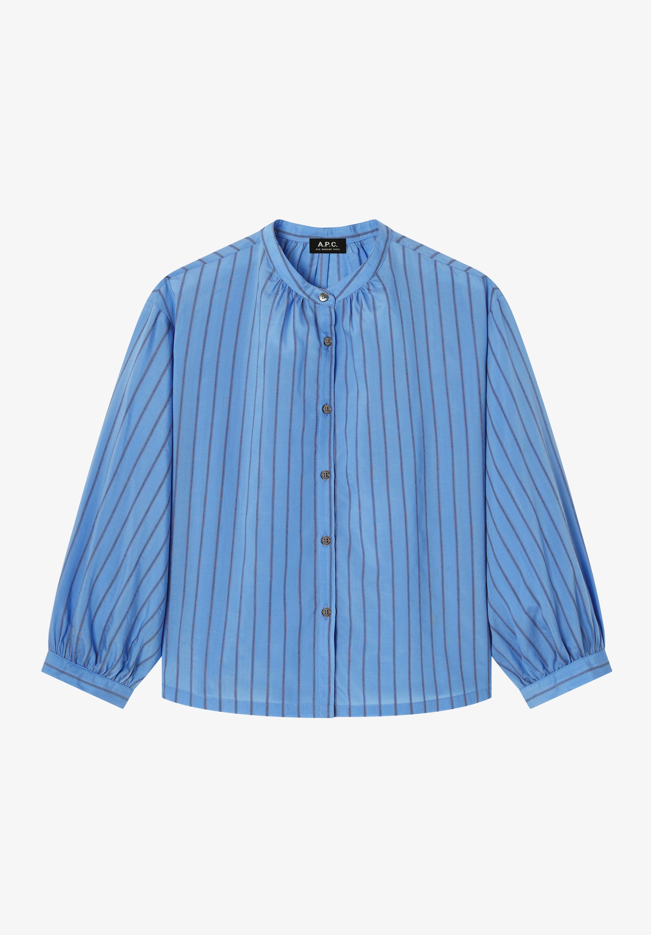 A.P.C. Bluse hellblau Stehkragen Hemdbluse 38 Damen