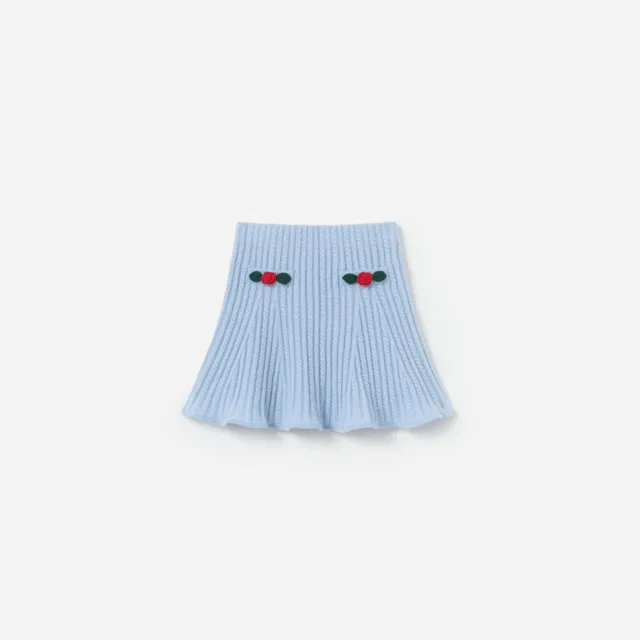 Self Portrait Blue Cable Knit Skirt Strickrock Blau Kinder