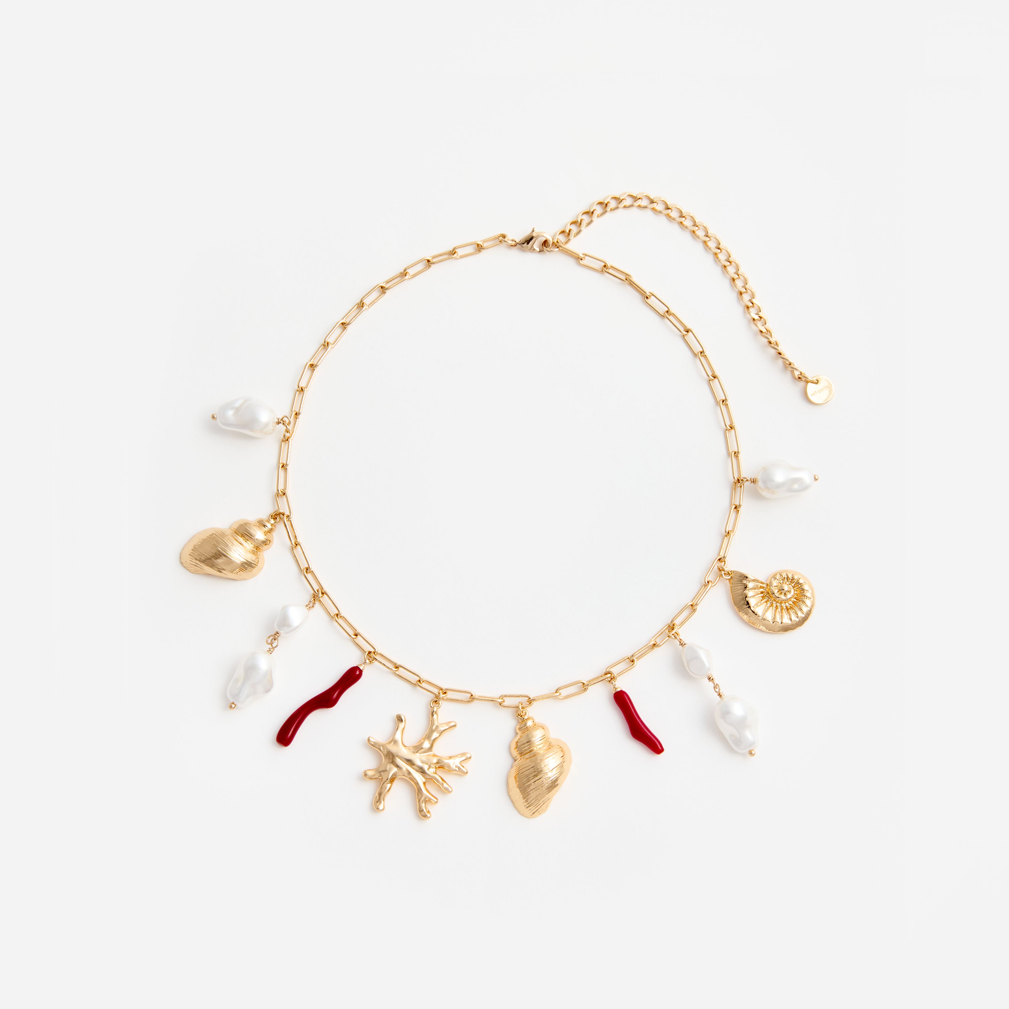 Self Portrait Gold Coral Pearl Kette Gold Charm Anhänger