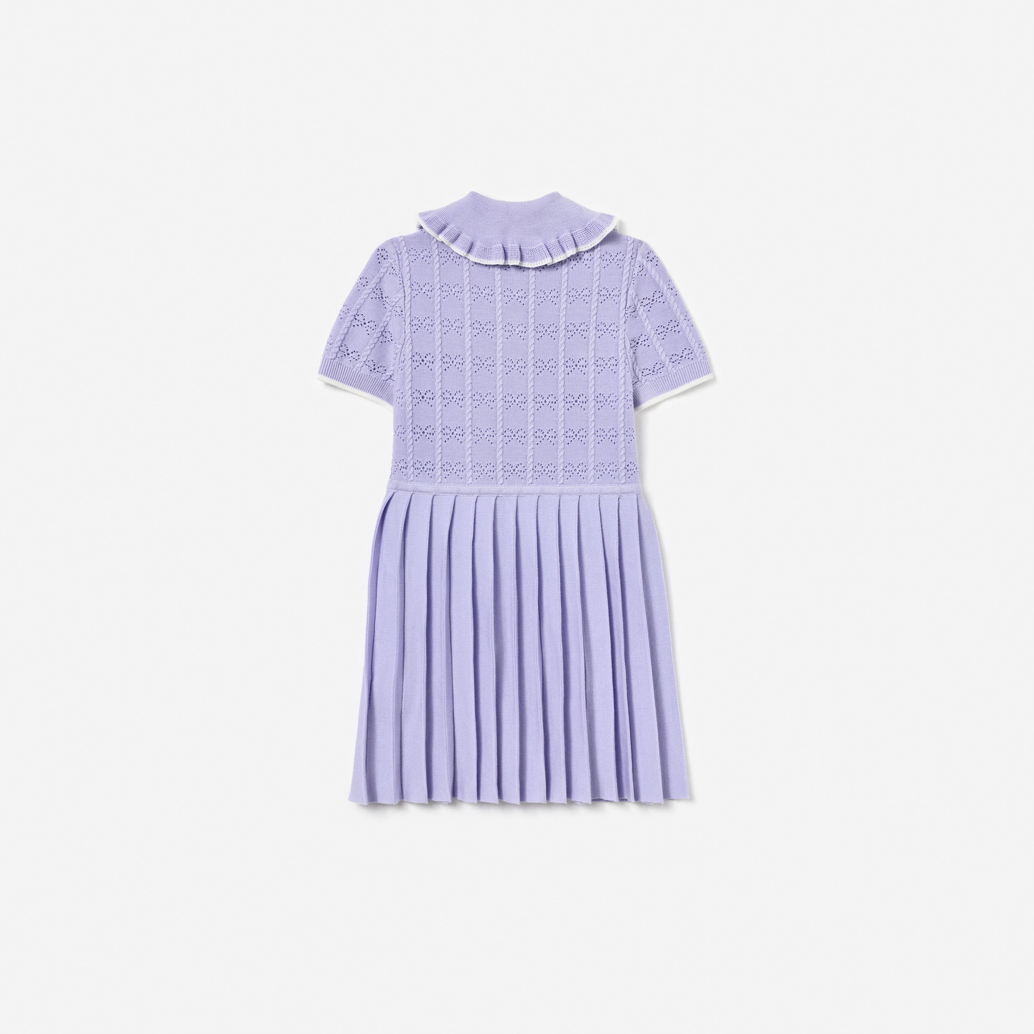Self Portrait Lilac Pleated Pointelle Kinderkleid Lila Stickerei