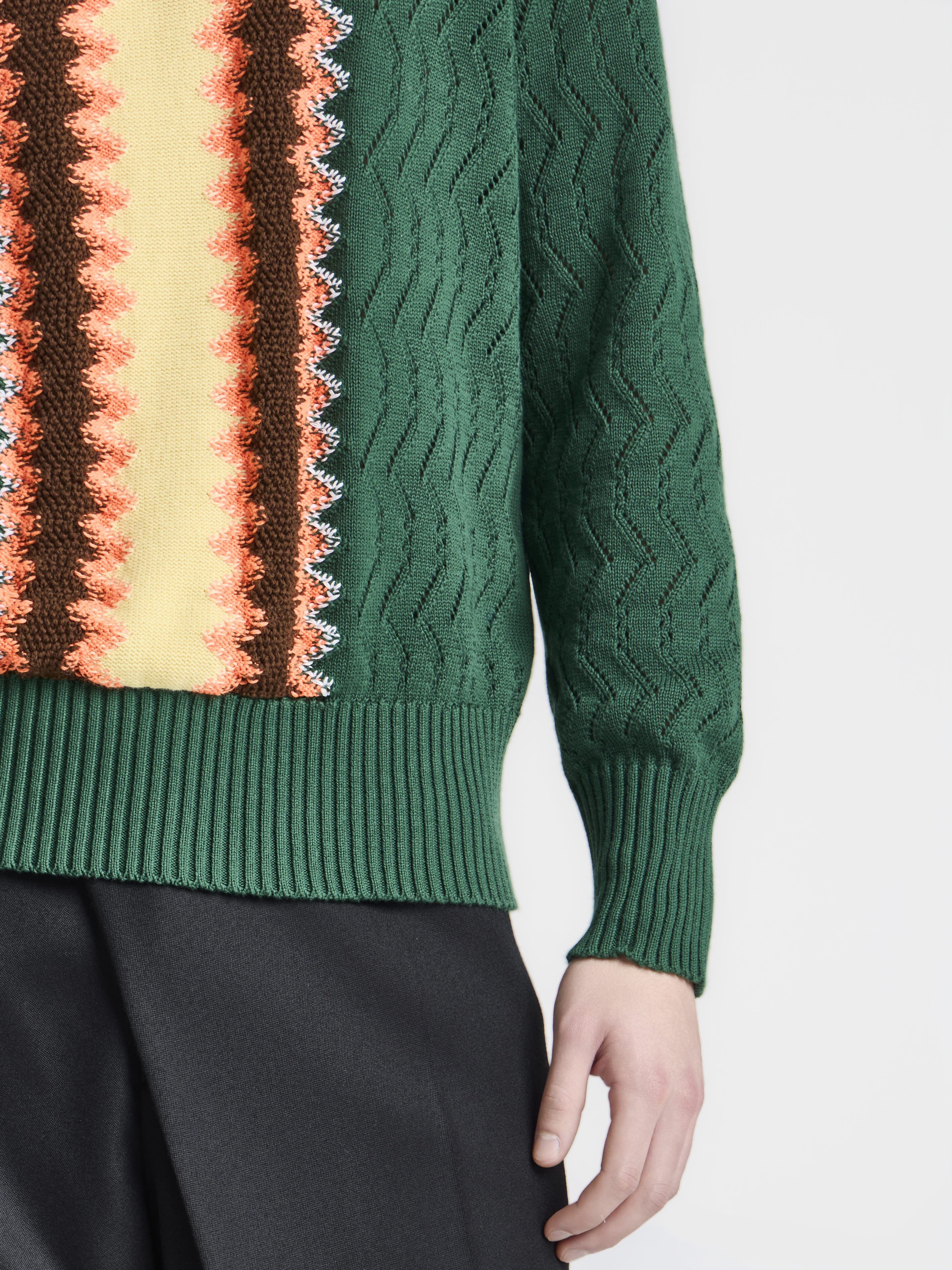 J.W. Anderson Chevron Jumper Pine Baumwolle Rundhals
