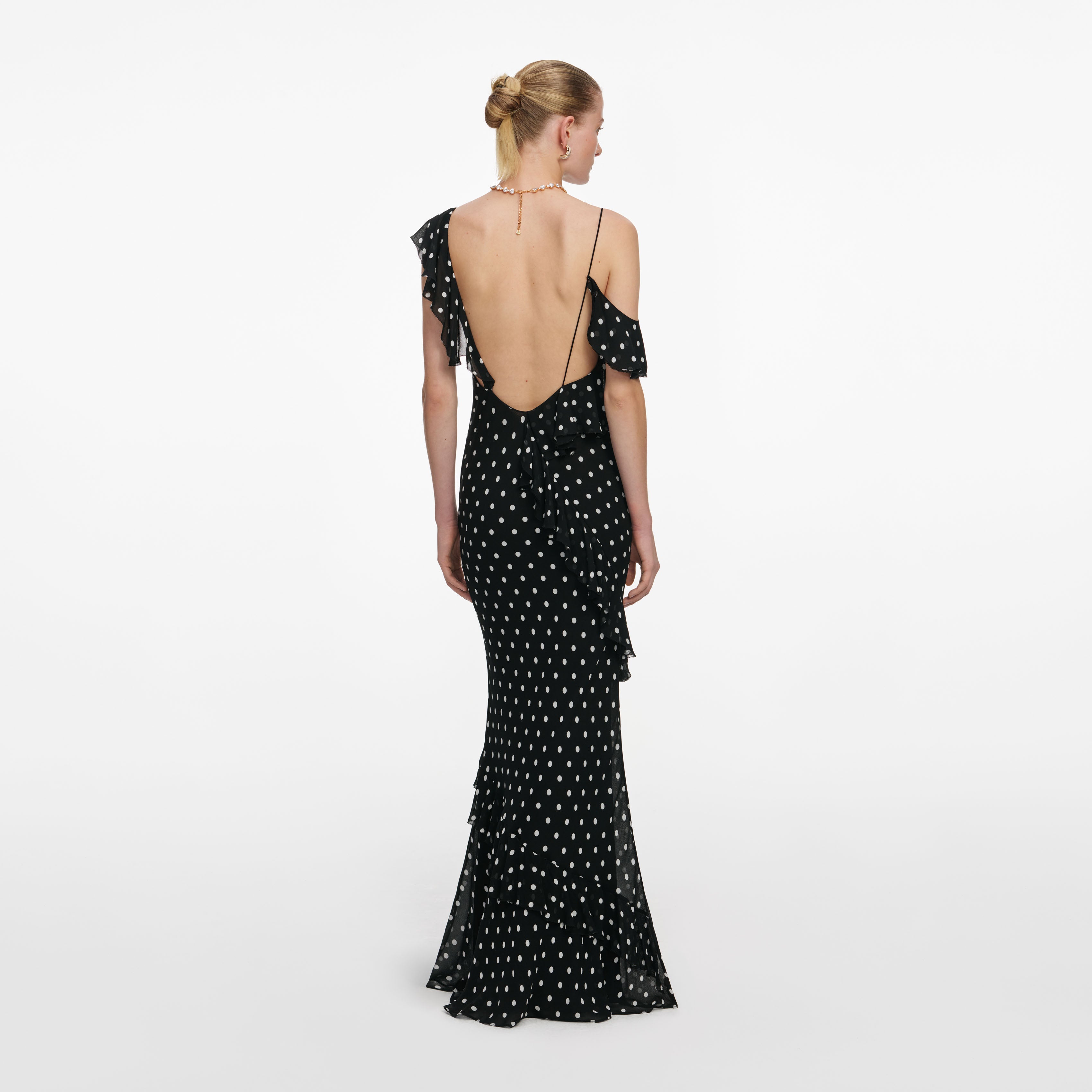 Self Portrait Dresses Black Polka Dot Maxikleid Schwarz Dots