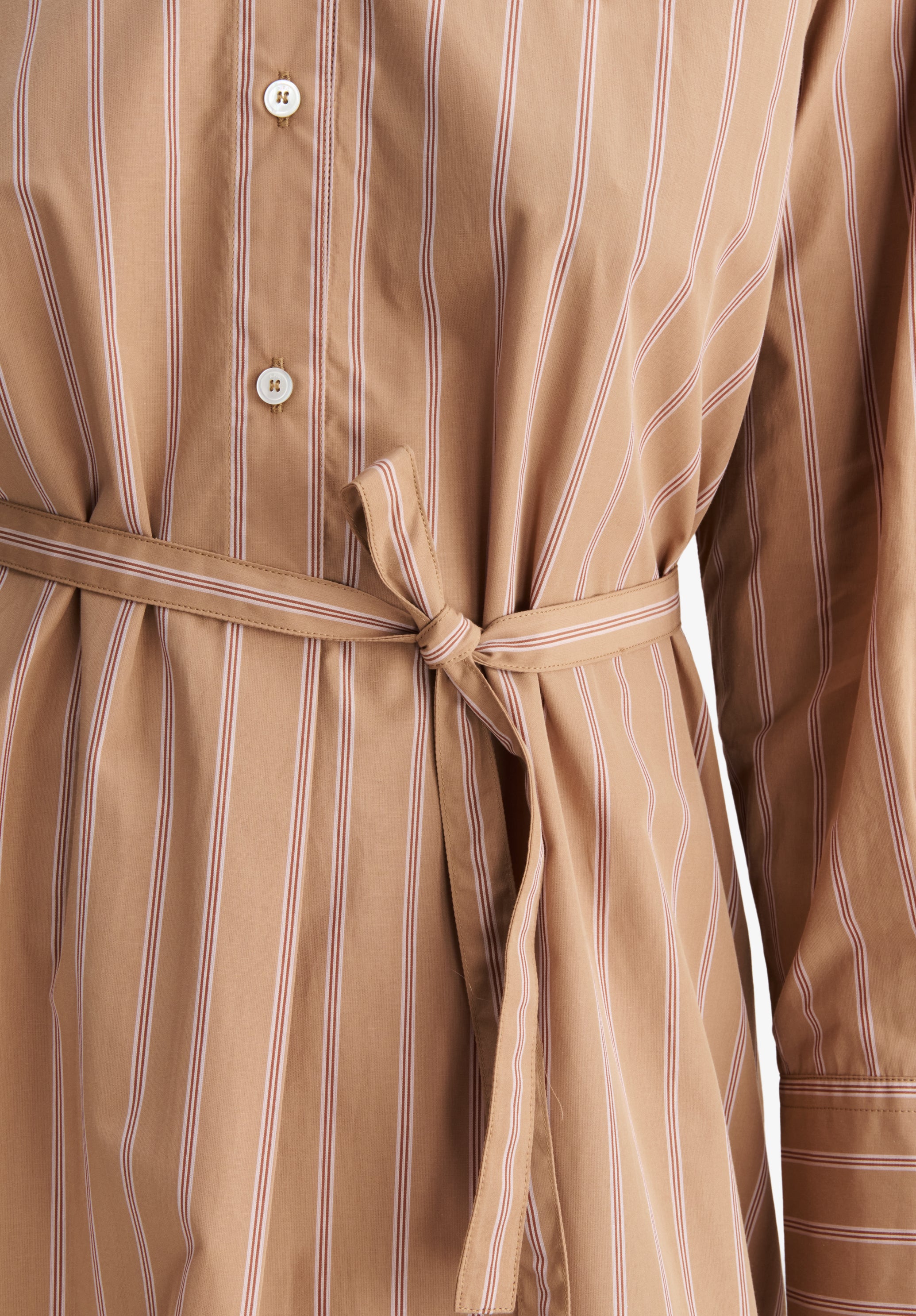 A.P.C. Hemdblusenkleid beige lang aus Bio-Baumwolle