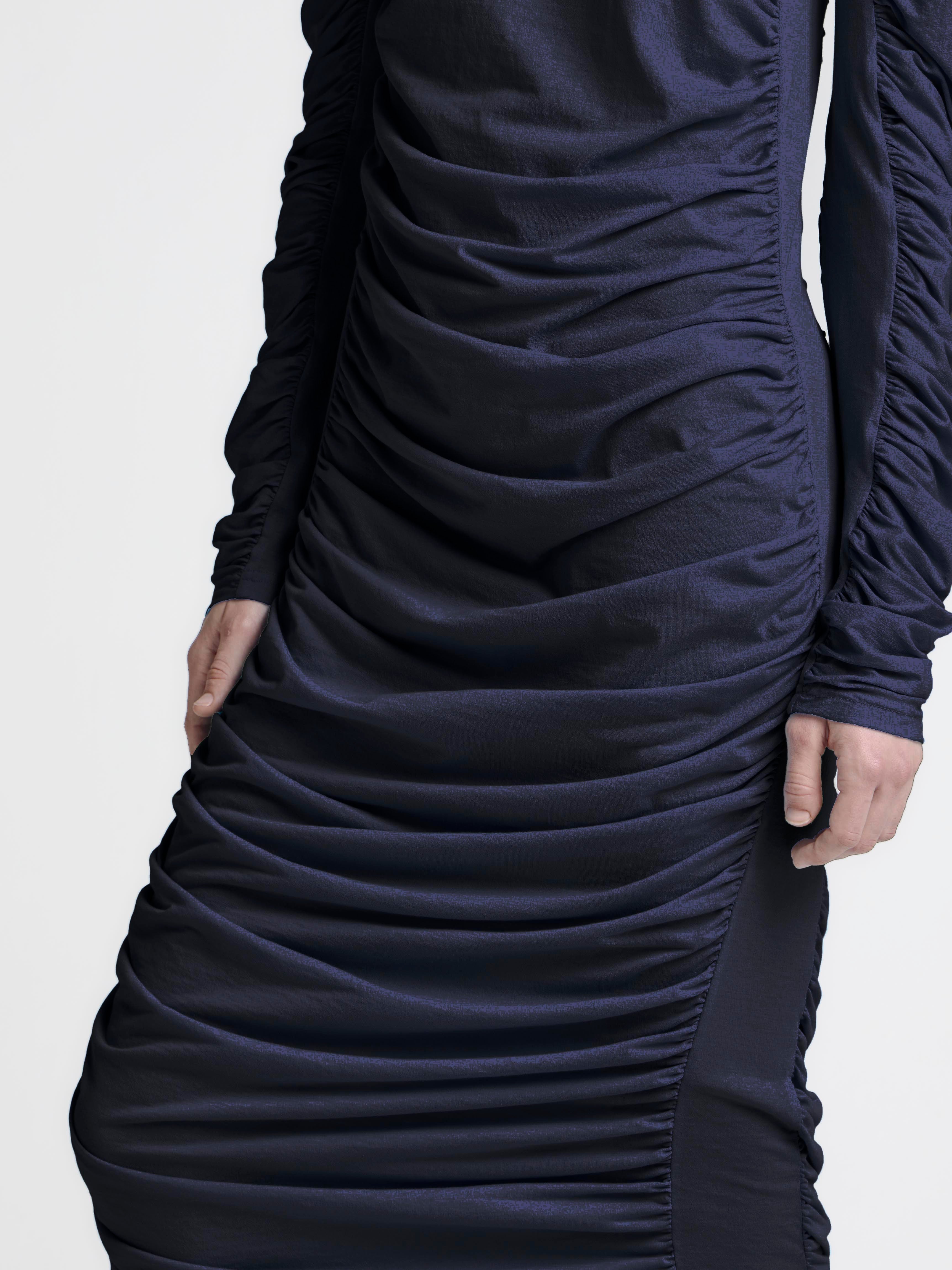 J.W.Anderson Ruched Jersey Kleid Damen Navy Midi