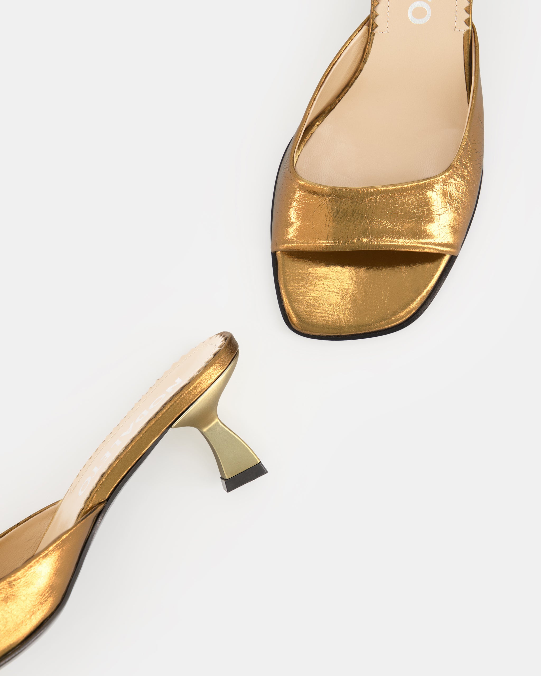 Nodaleto Dona Reese Mules Bronze Crackle 5 cm