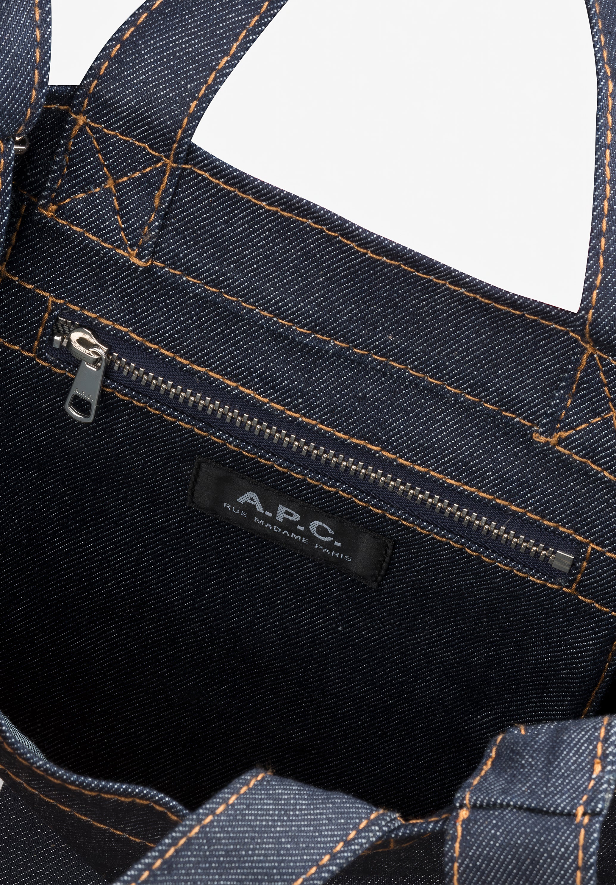 A.P.C. BAGS Axel Mini Stoffbeutel Denim TU Leder