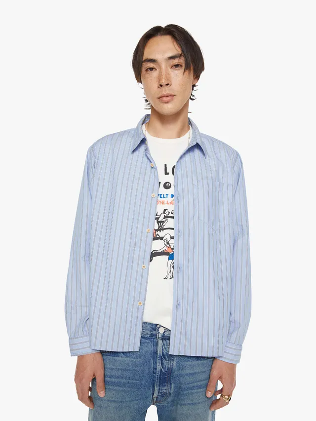 Mother Shirts Back To Square One Hemd Pop hellblau gestreift